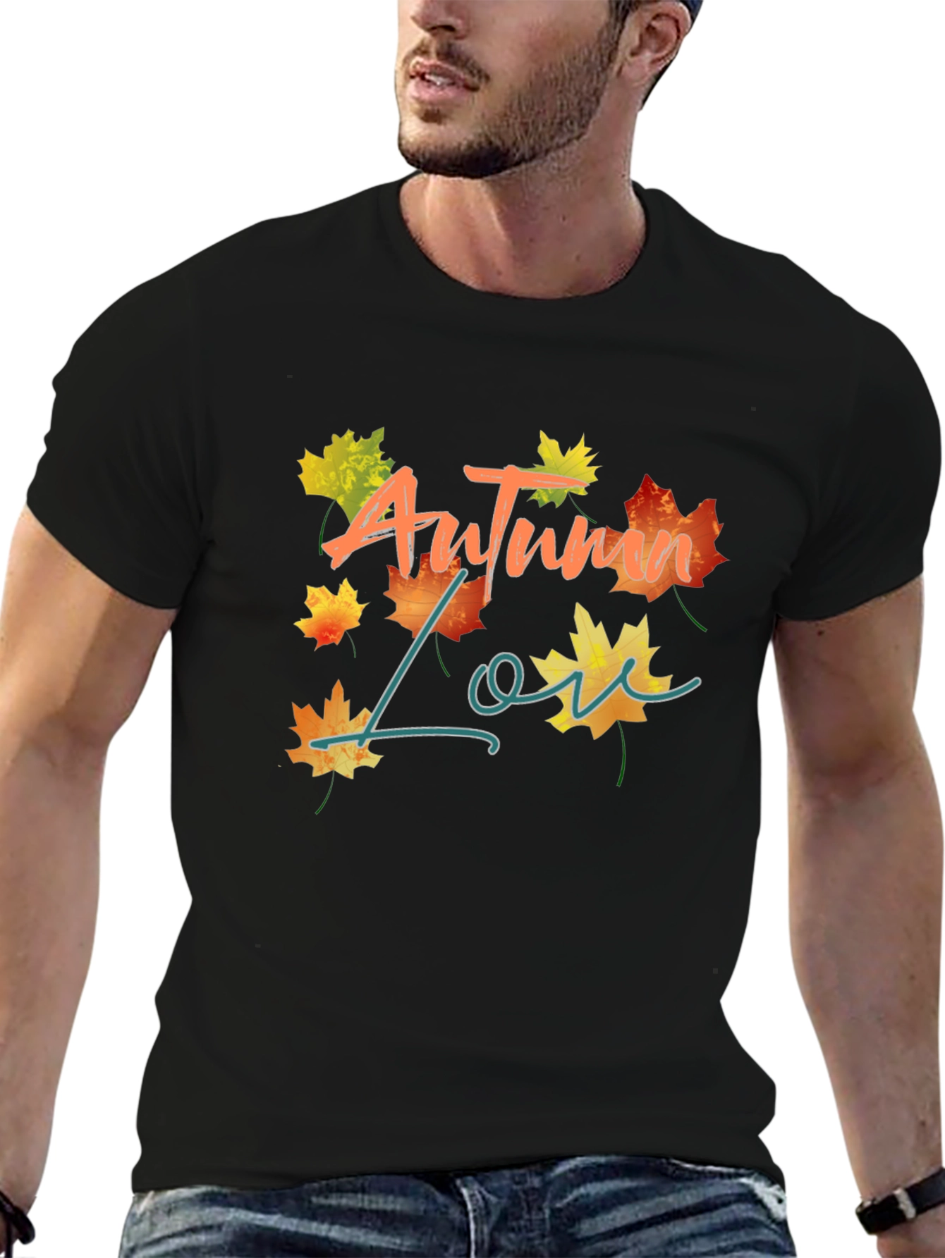 Autumn Love Graphic Tee - Black
