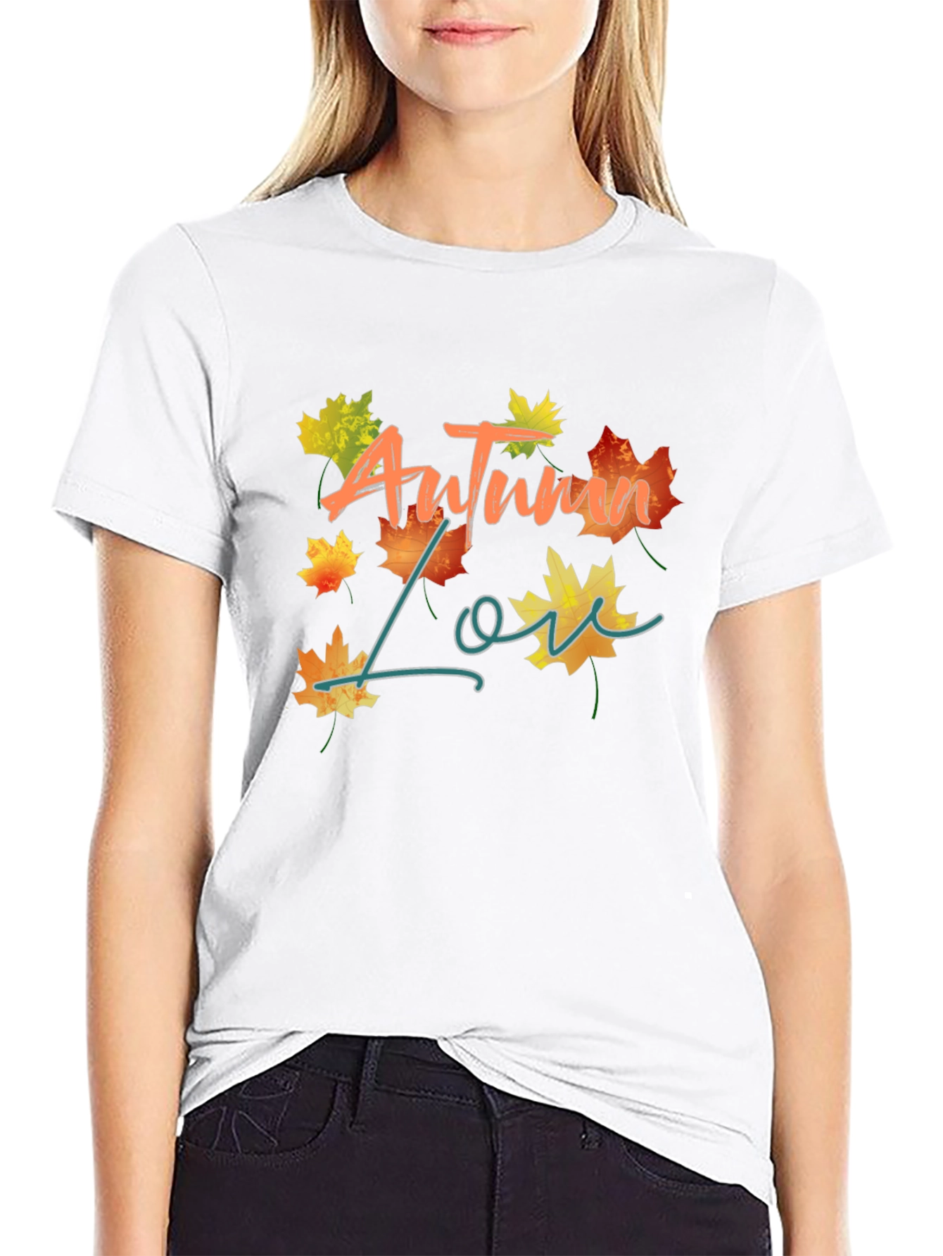 Autumn Love Graphic Tee - Black