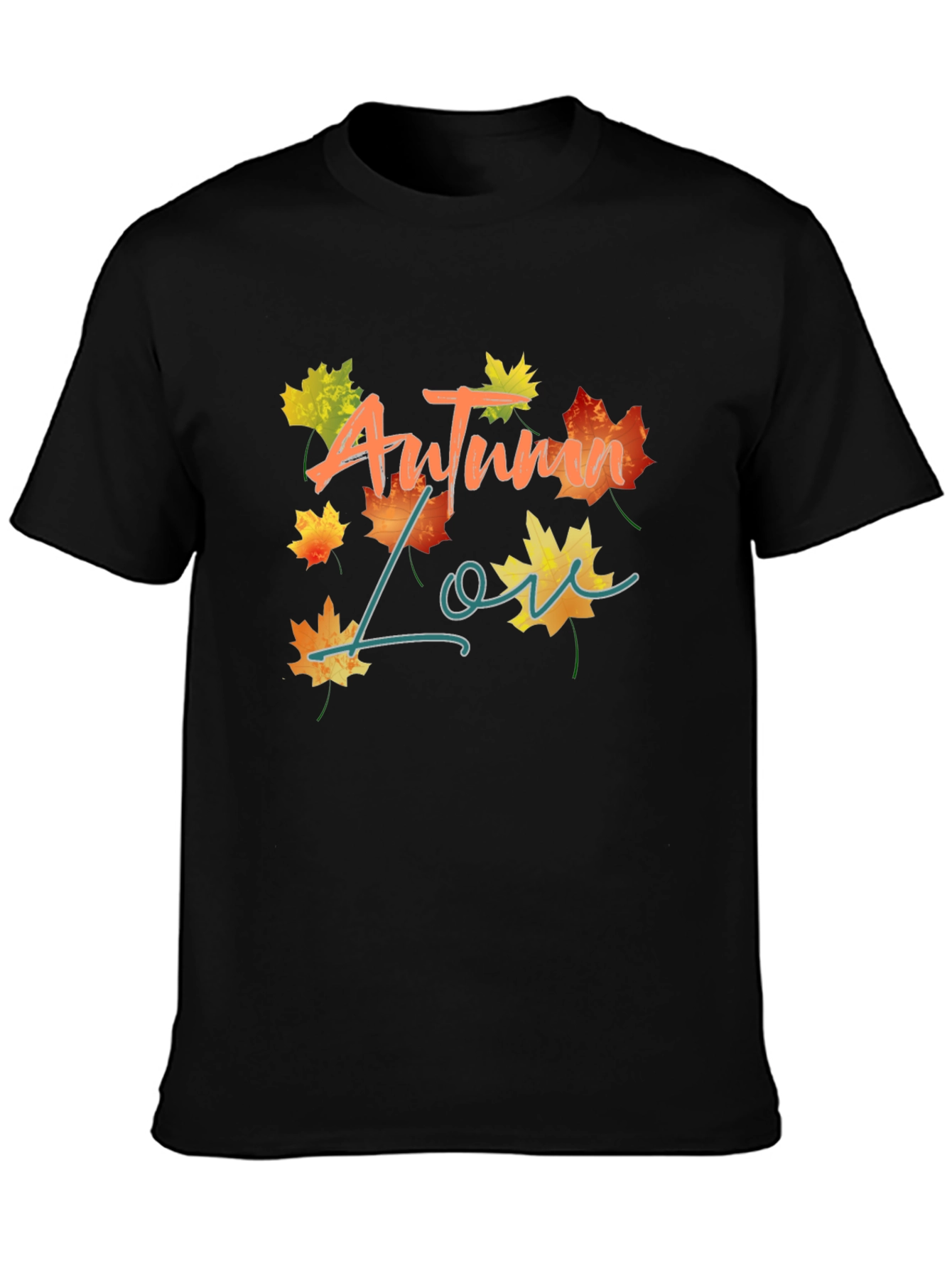 Autumn Love Graphic Tee - Black