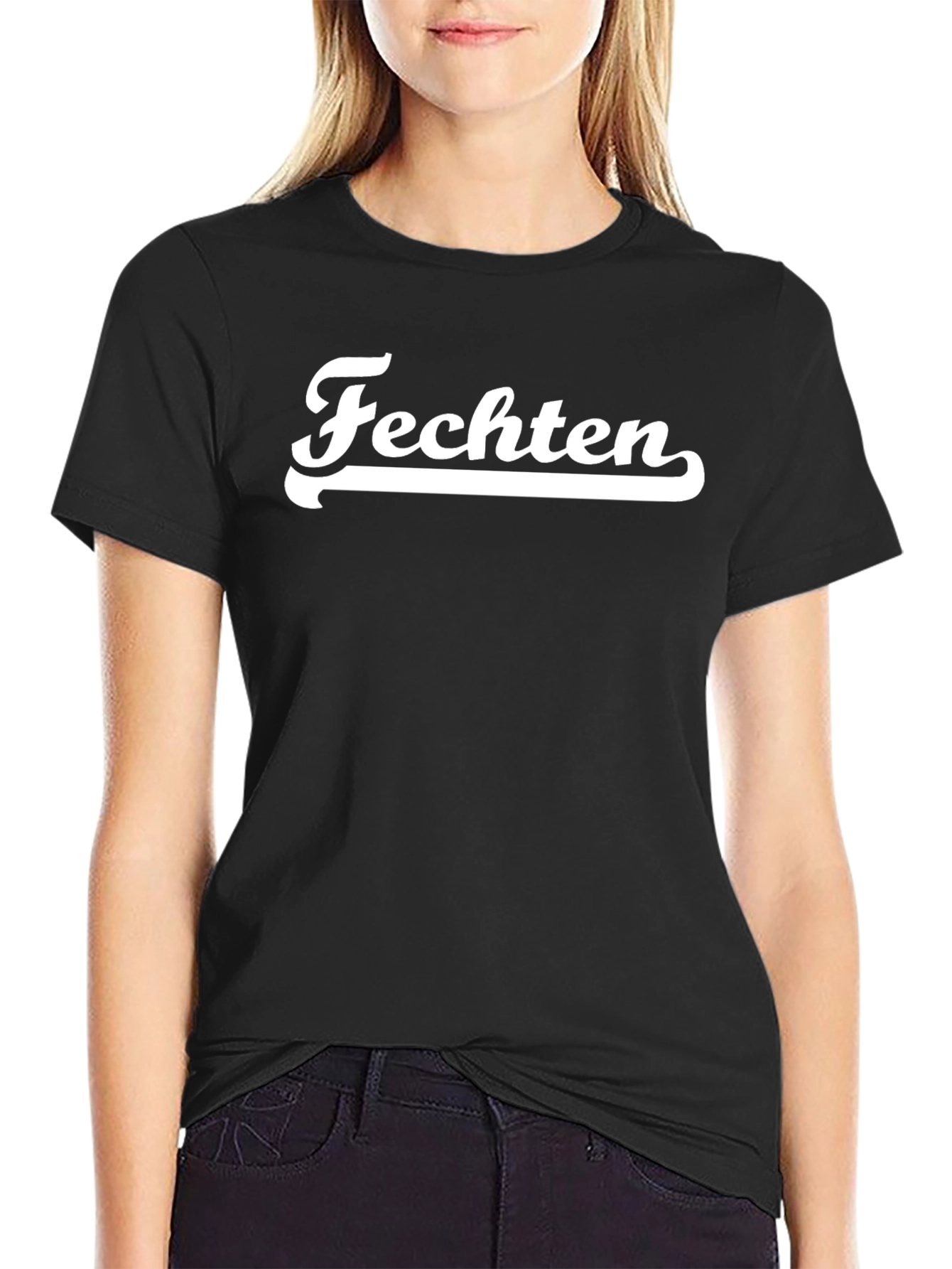 Fechten Black T-Shirt - Fencing Design Tee