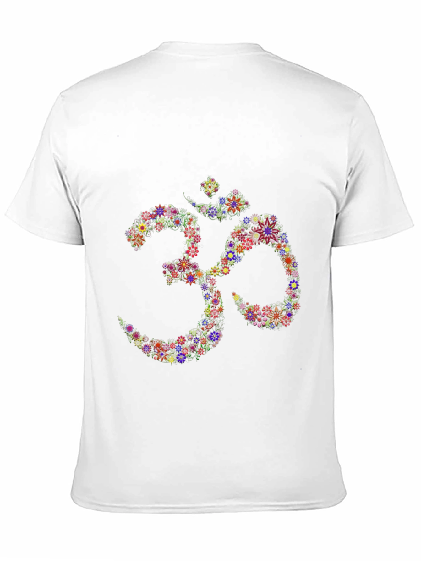 Floral Om Symbol Black T-Shirt