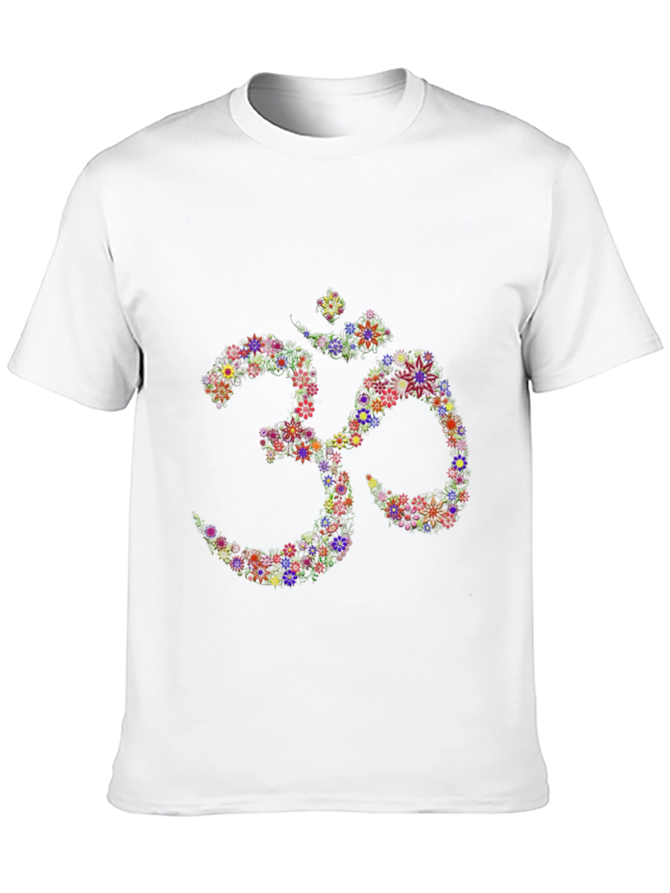 Floral Om Symbol Black T-Shirt