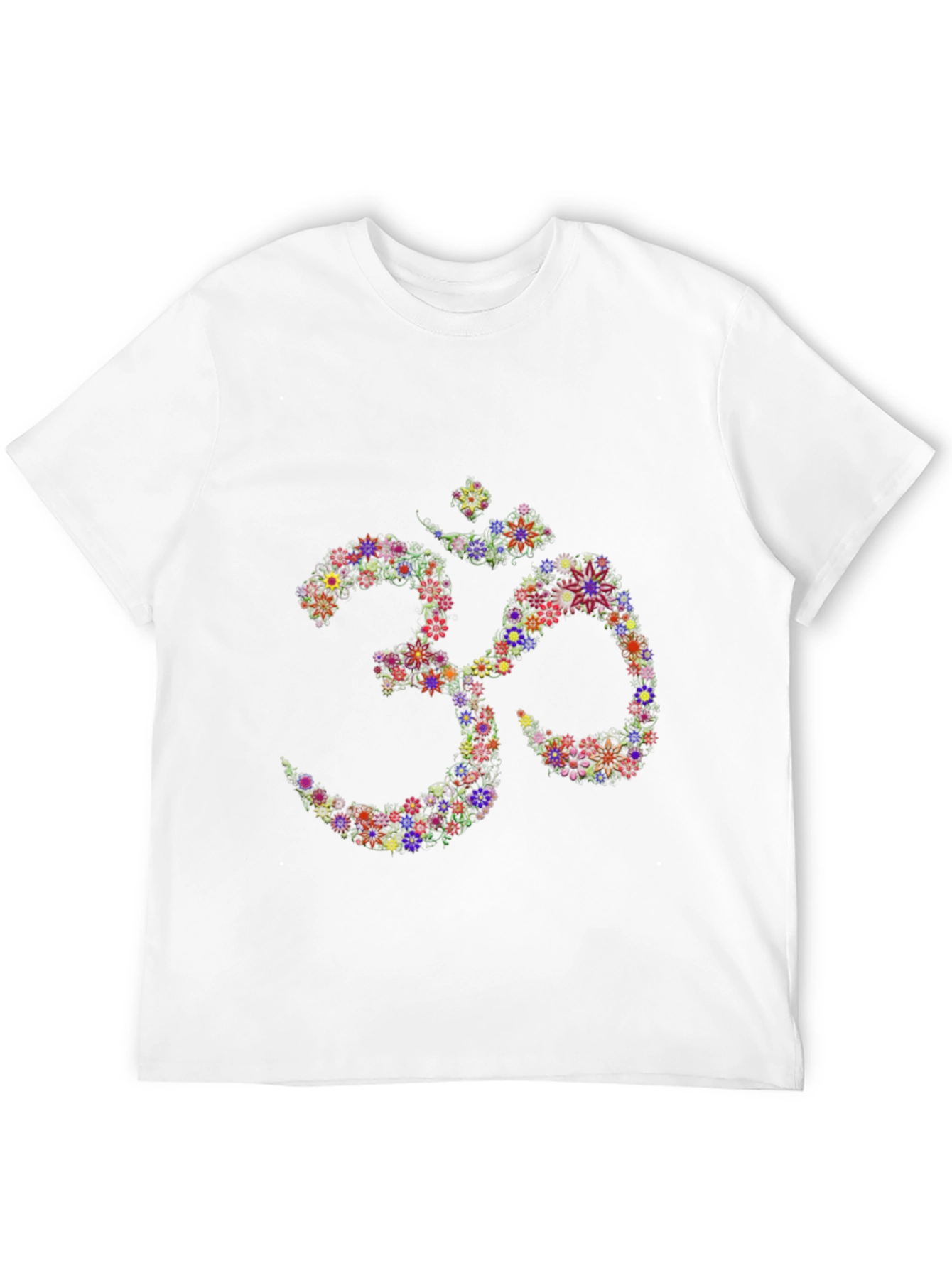 Floral Om Symbol Black T-Shirt