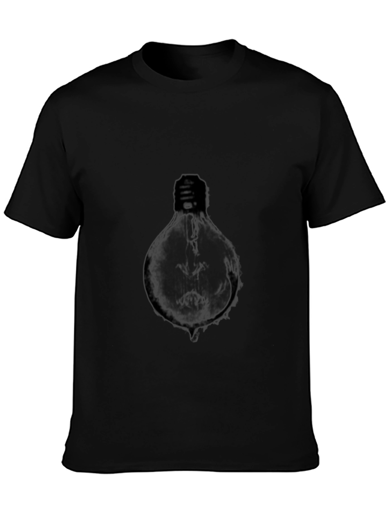 Mens Black Graphic Tee - Light Bulb Design