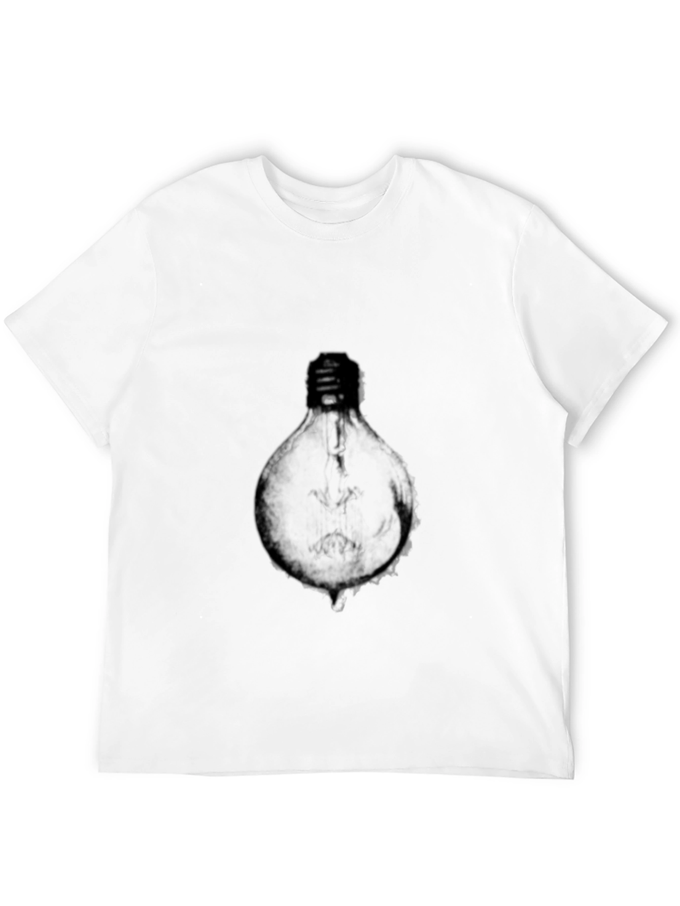 Mens Black Graphic Tee - Light Bulb Design