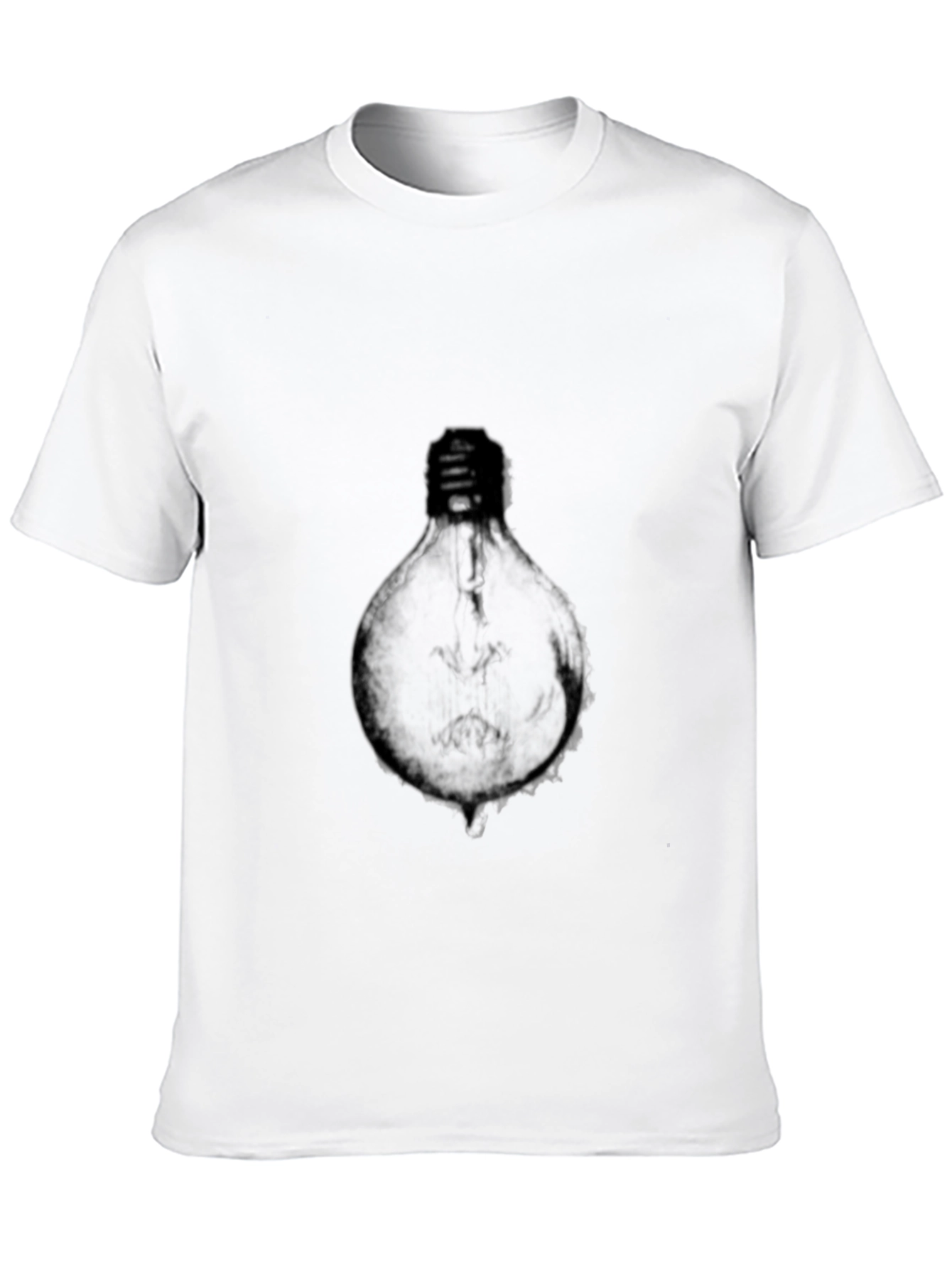 Mens Black Graphic Tee - Light Bulb Design