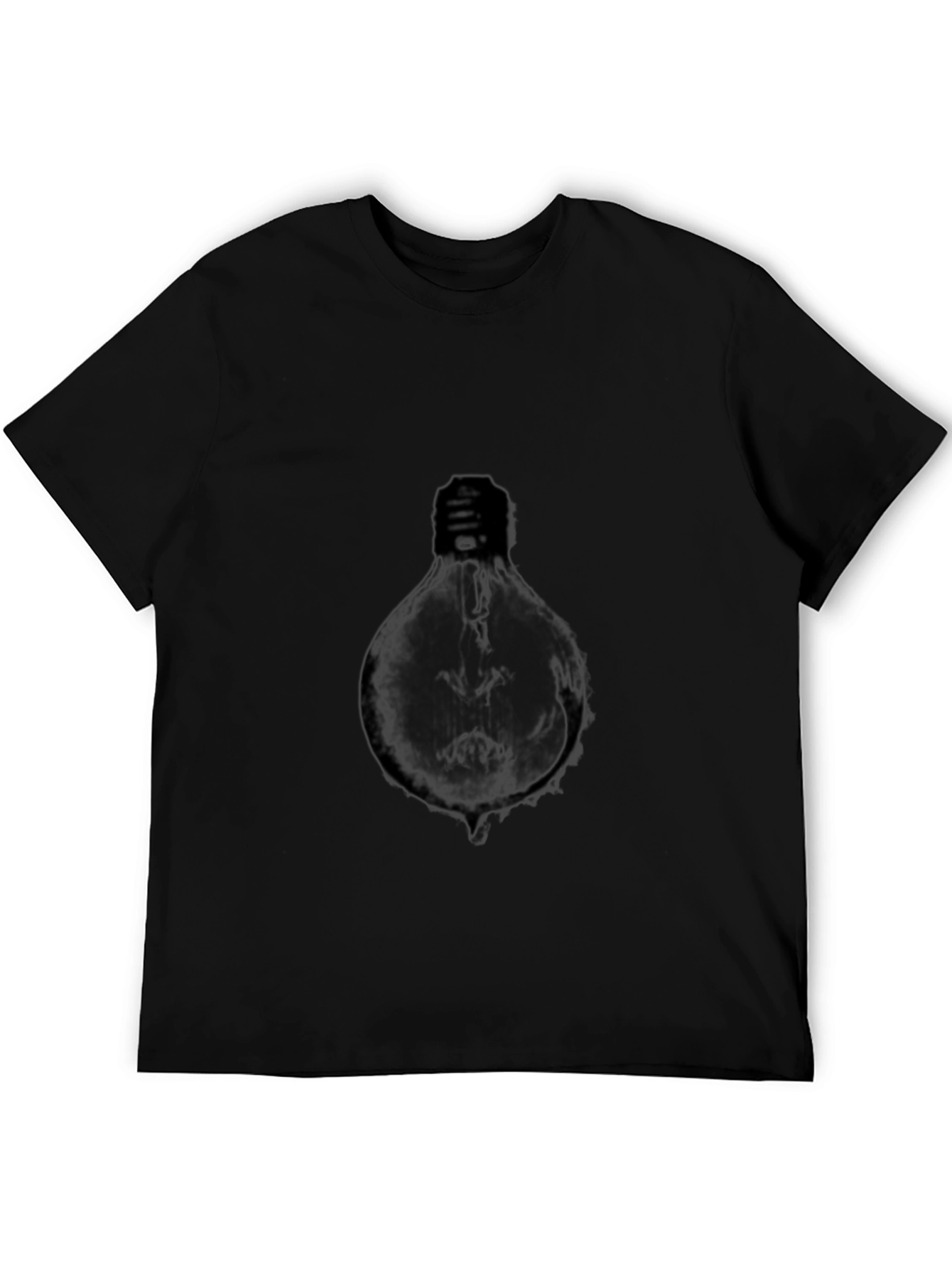 Mens Black Graphic Tee - Light Bulb Design