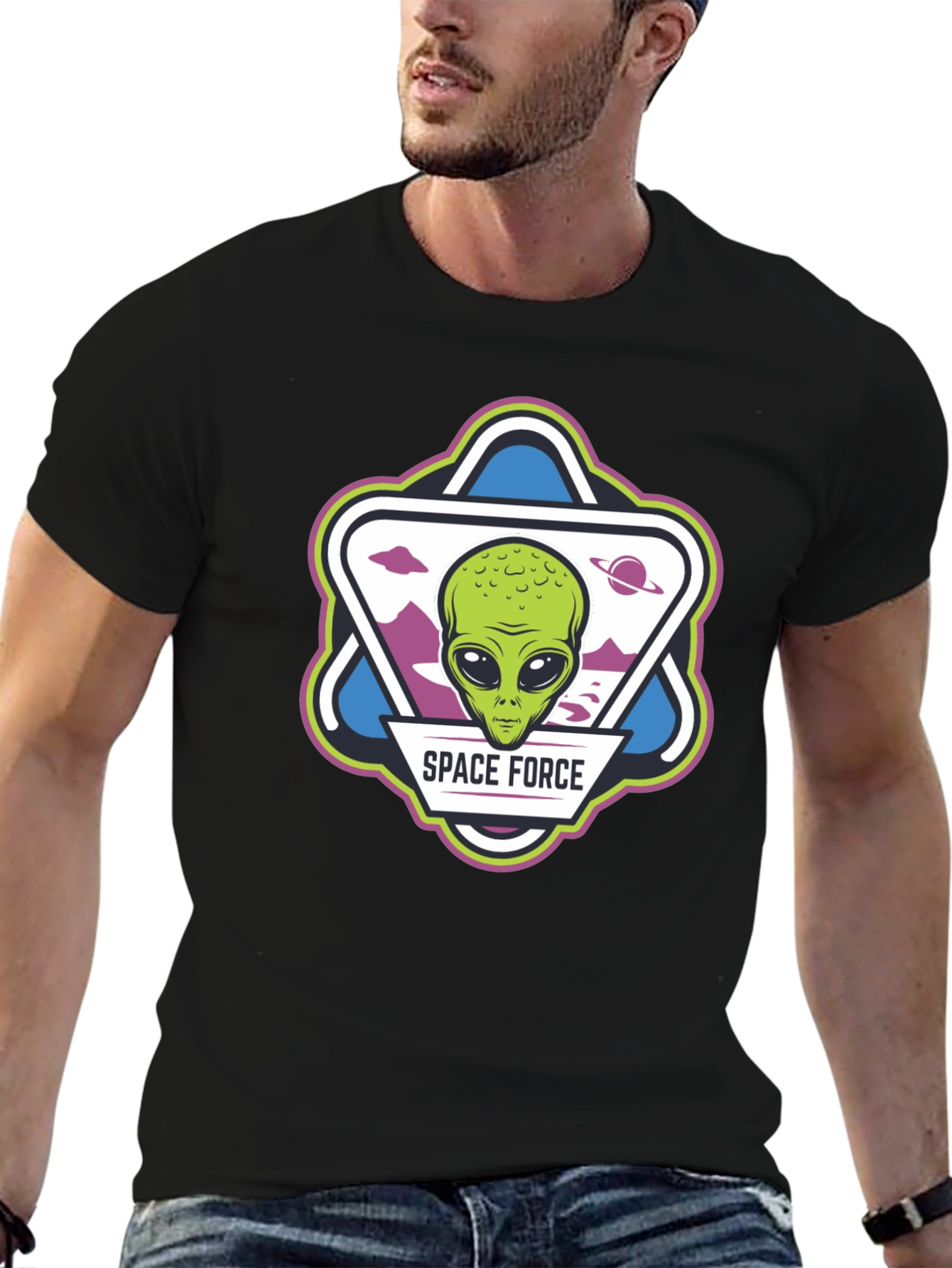 Space Force Alien Graphic T-Shirt