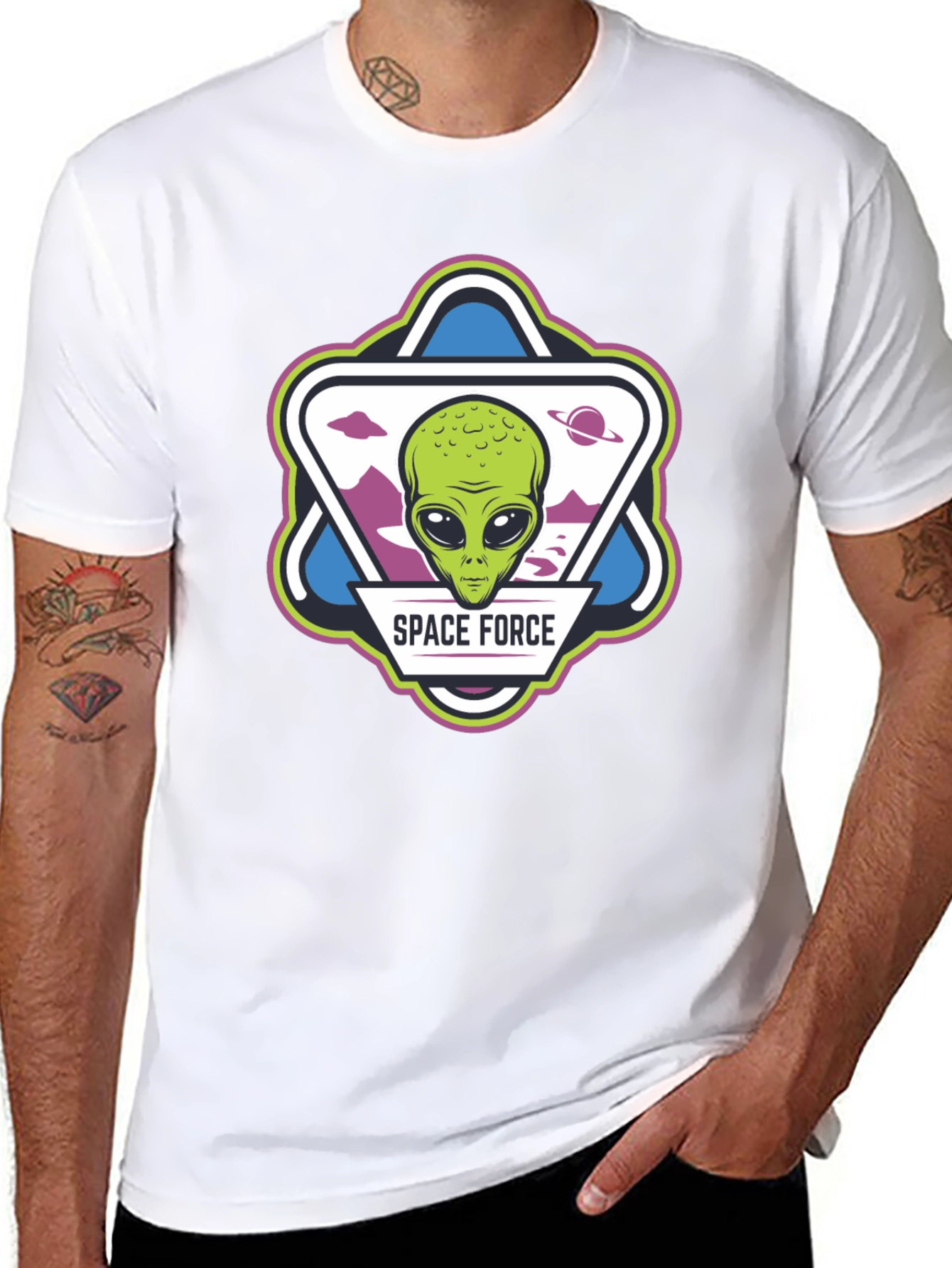 Space Force Alien Graphic T-Shirt