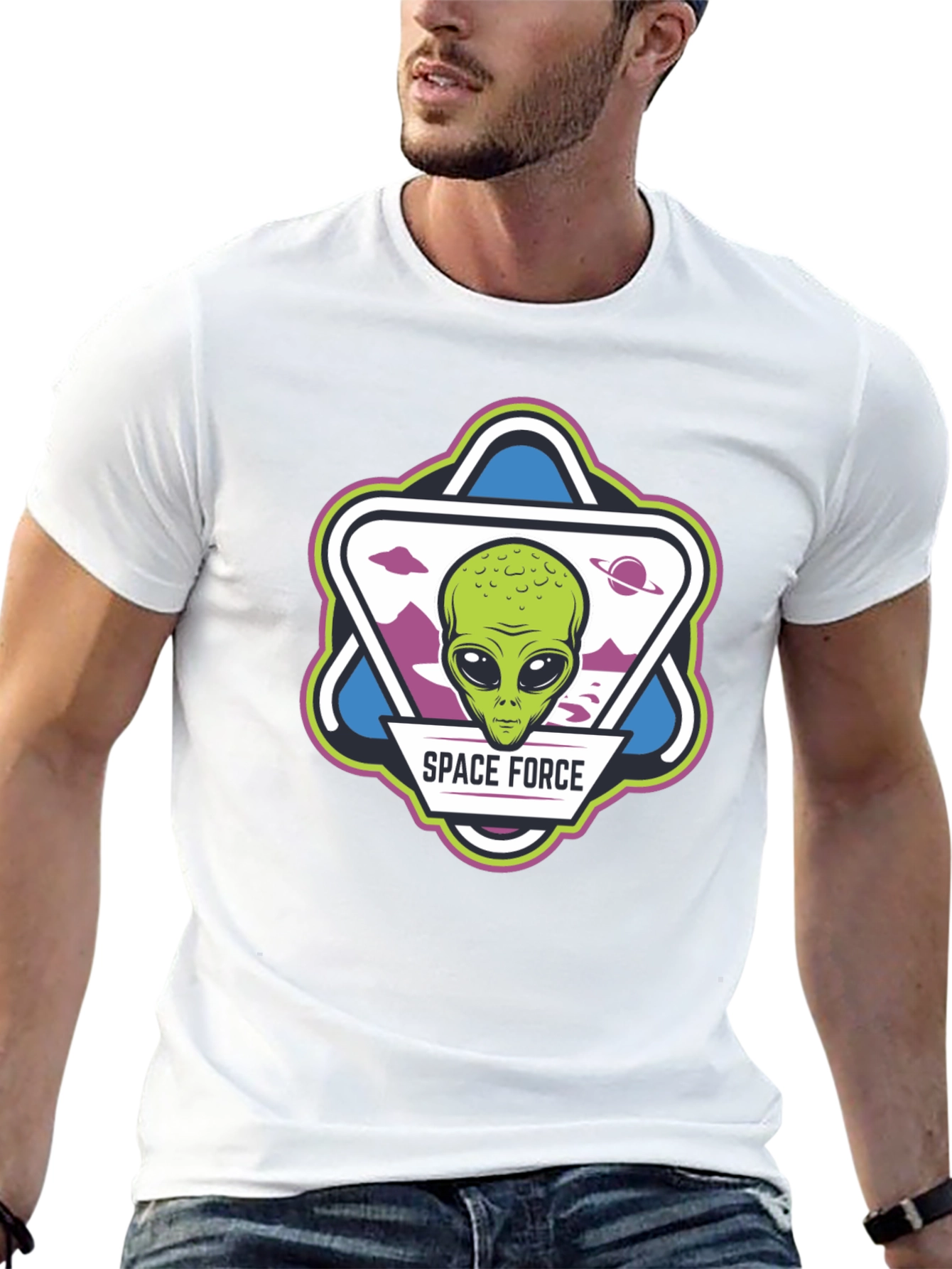 Space Force Alien Graphic T-Shirt
