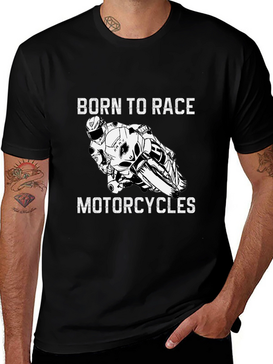 Born to Race Motorcycle Graphic Tee - Black