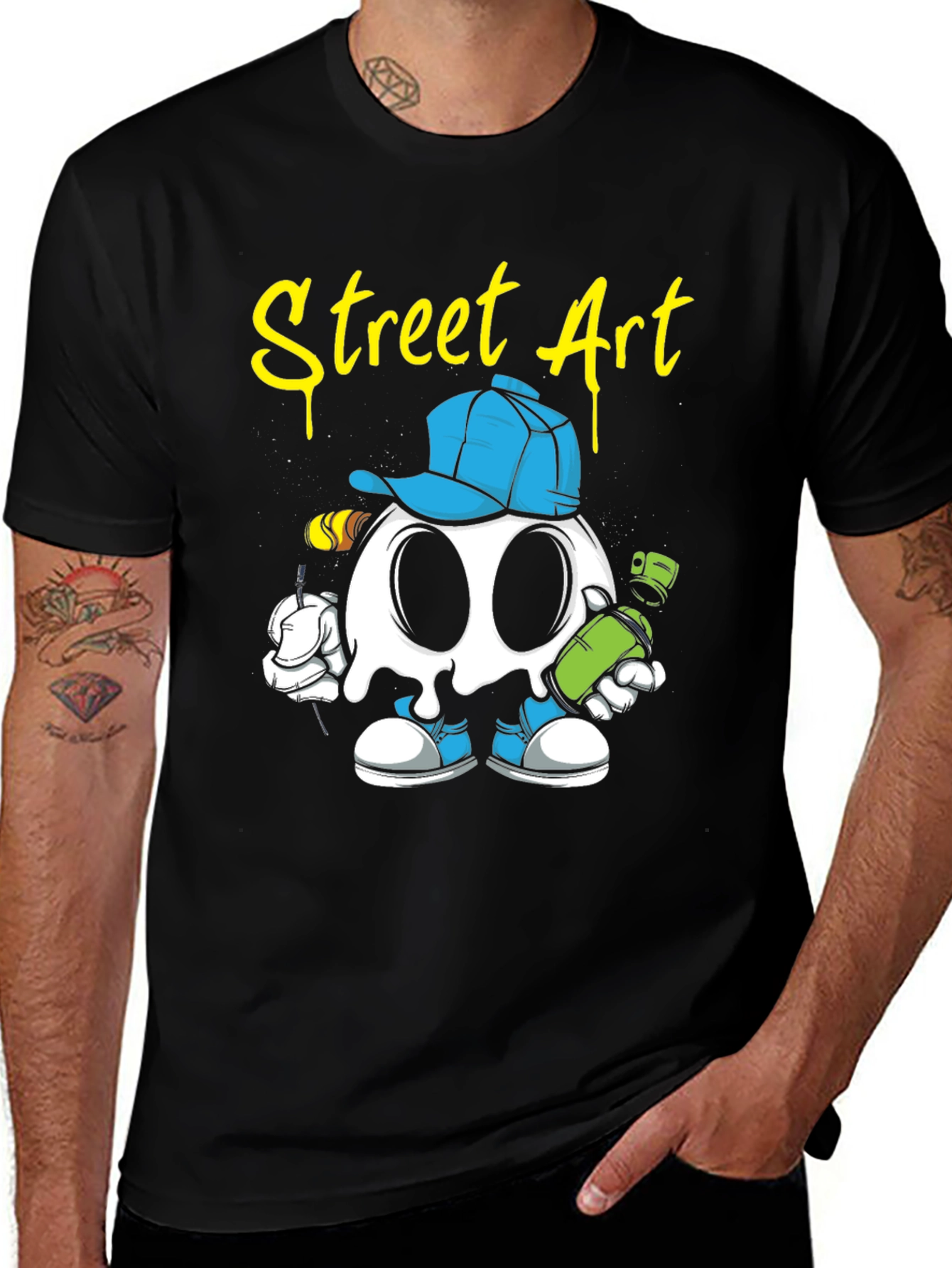 Street Art Graphic T-Shirt - Cool Cartoon Design