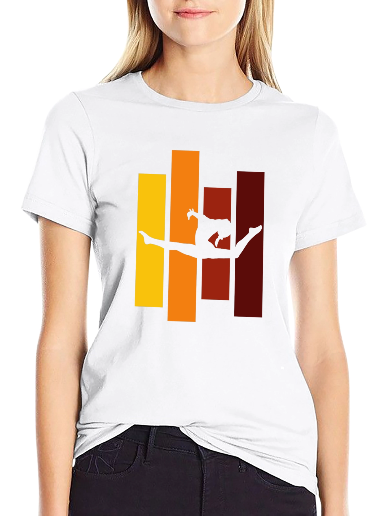 Retro Dancer T-Shirt - Gymnastics Silhouette Tee