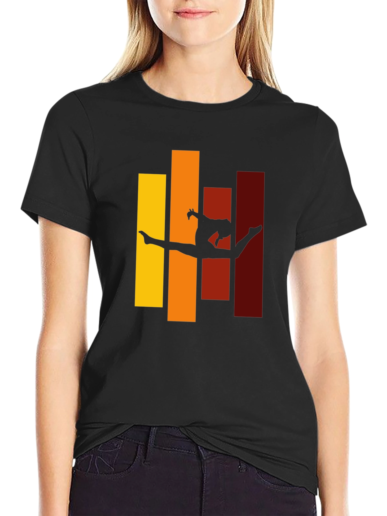 Retro Dancer T-Shirt - Gymnastics Silhouette Tee