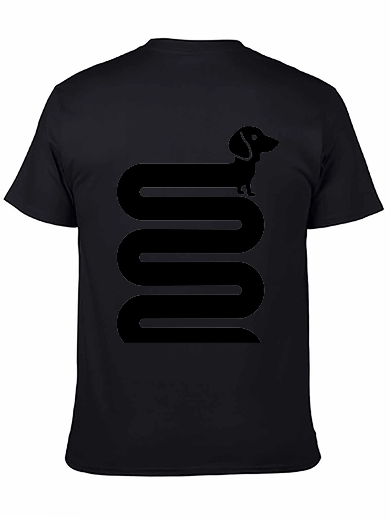 Dachshund Snake Graphic Tee - Black Cotton T-Shirt