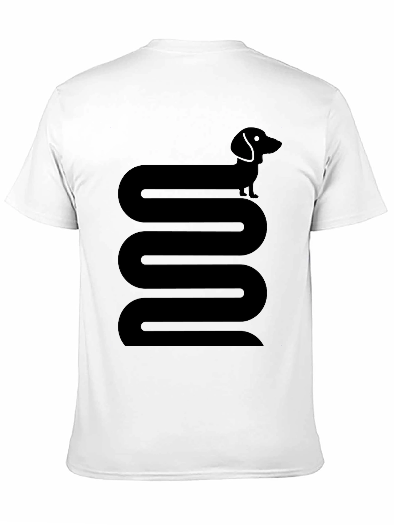 Dachshund Snake Graphic Tee - Black Cotton T-Shirt