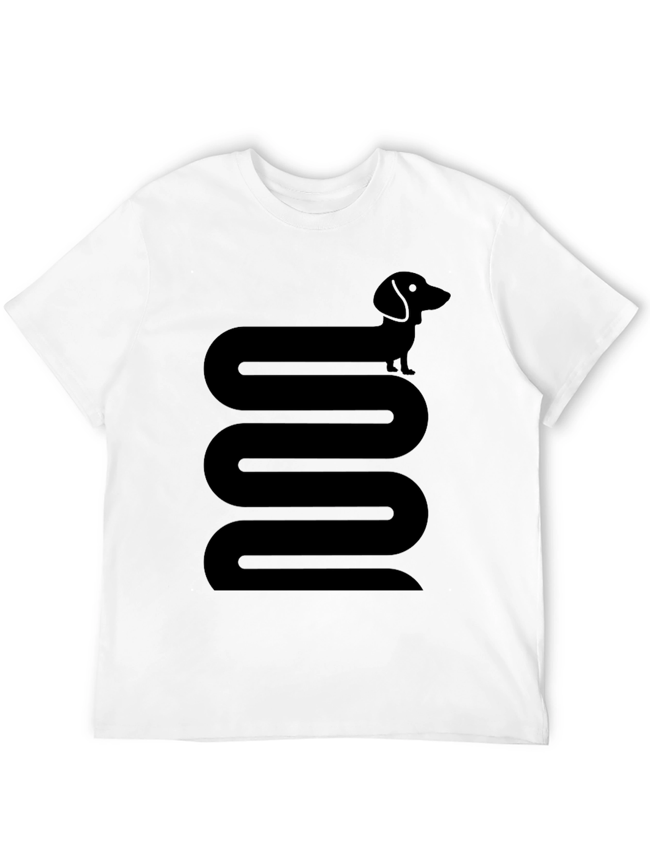 Dachshund Snake Graphic Tee - Black Cotton T-Shirt