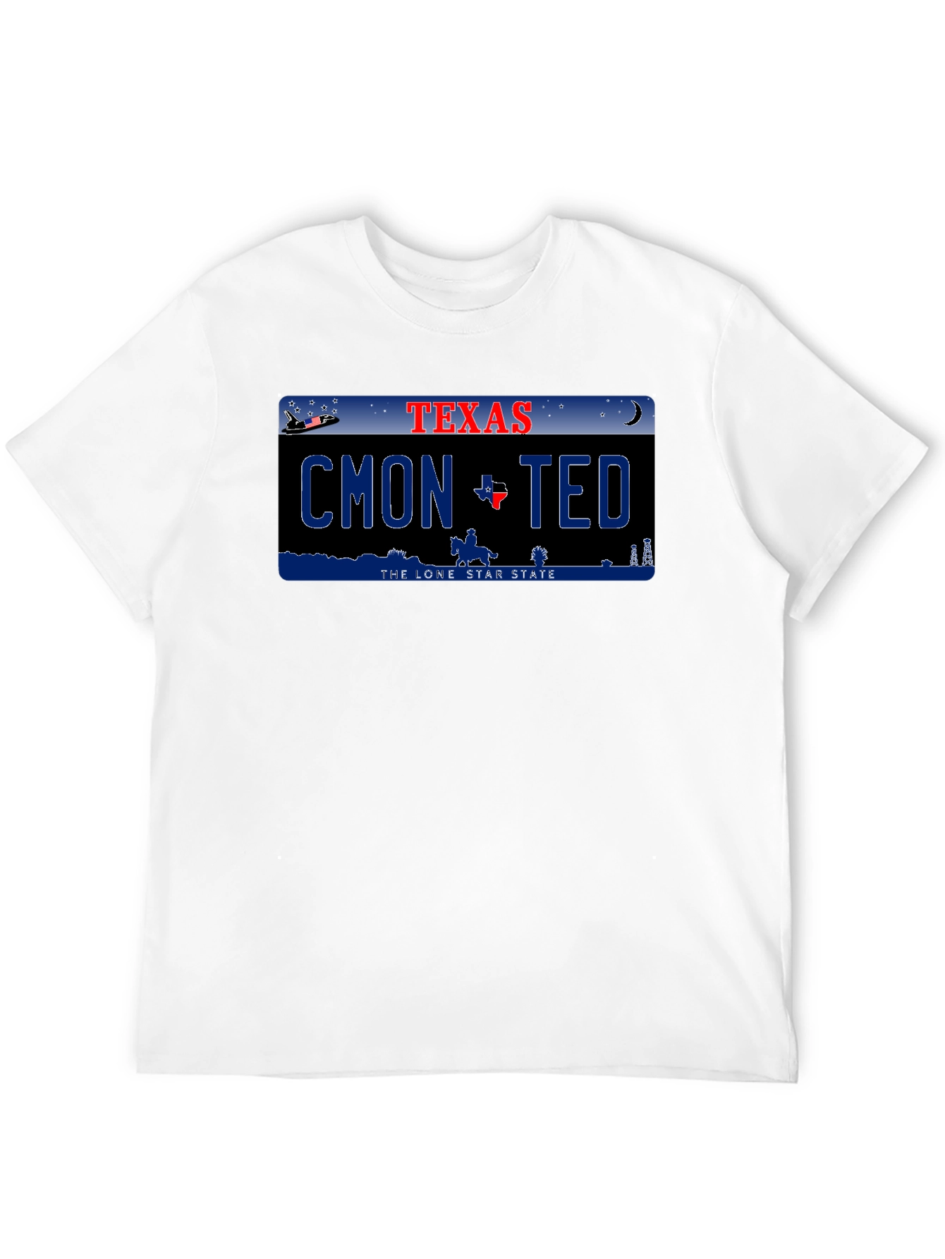 Cmon Ted Texas License Plate Graphic T-Shirt