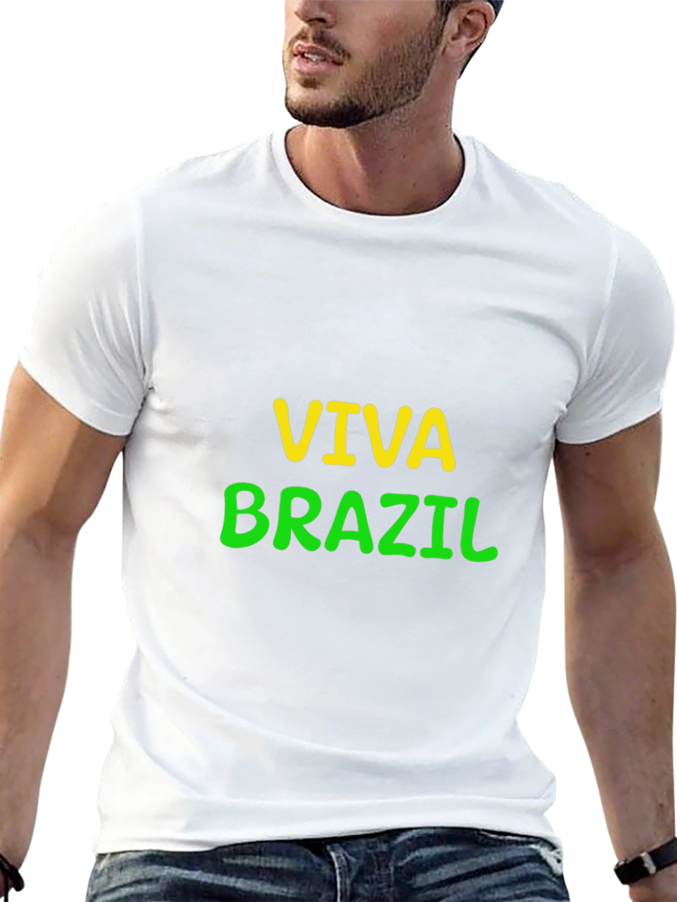 Viva Brazil Graphic Tee - Black Cotton T-Shirt