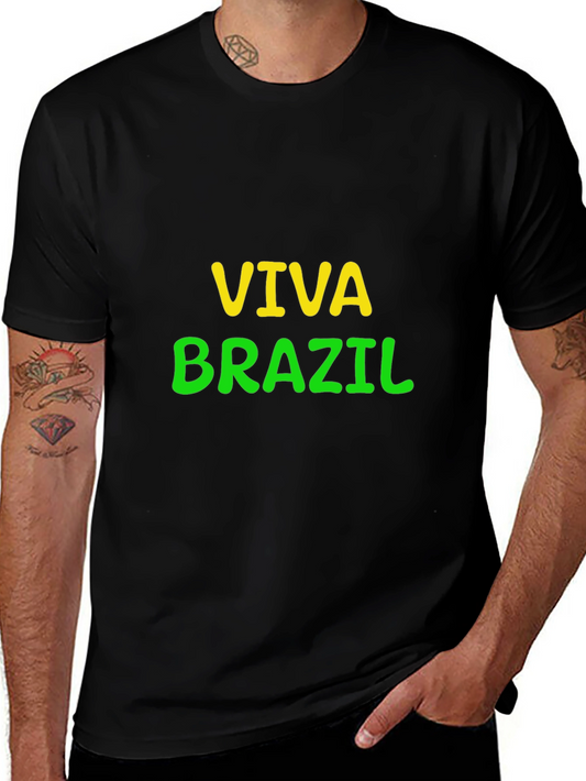 Viva Brazil Graphic Tee - Black Cotton T-Shirt