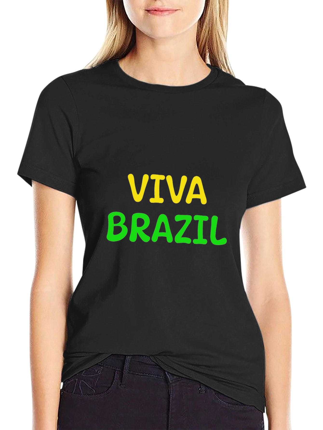 Viva Brazil Graphic Tee - Black Cotton T-Shirt