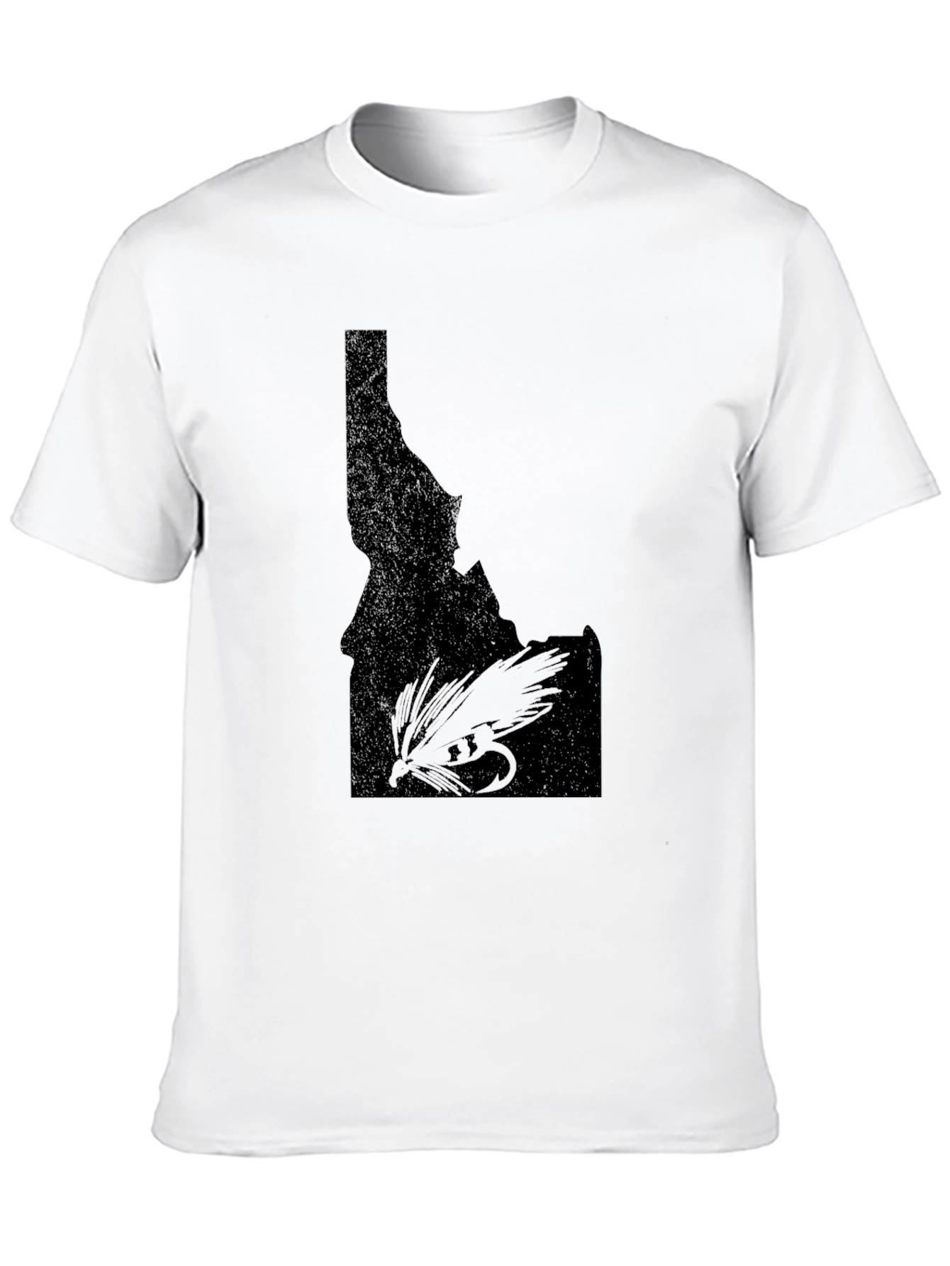 Idaho Fly Fishing T-Shirt - Black State Outline Tee