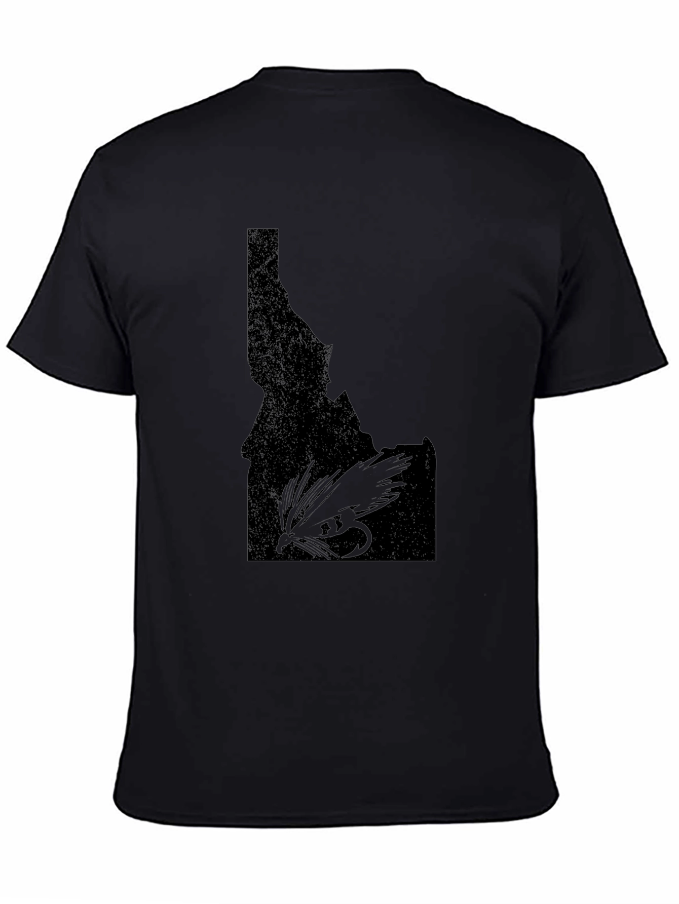 Idaho Fly Fishing T-Shirt - Black State Outline Tee