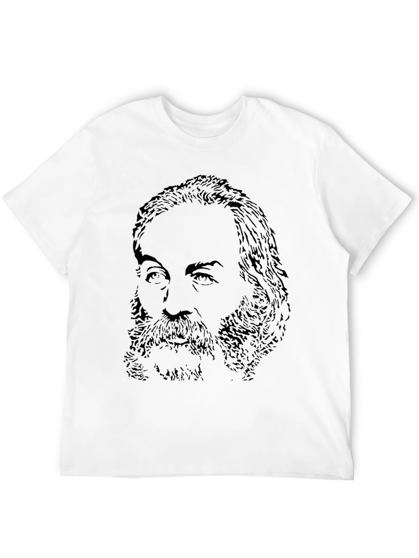 Mens Black T-Shirt with Portrait Graphic