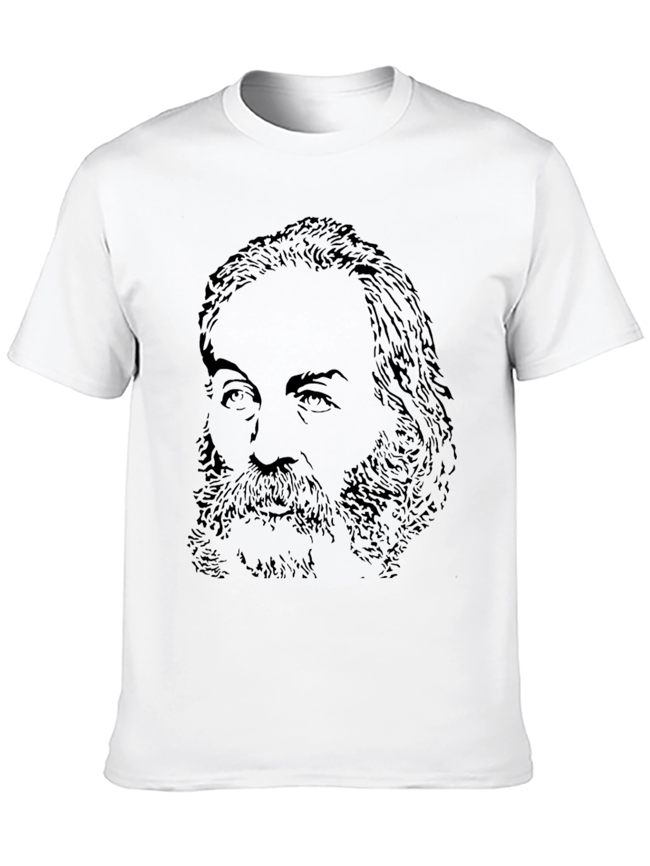 Mens Black T-Shirt with Portrait Graphic