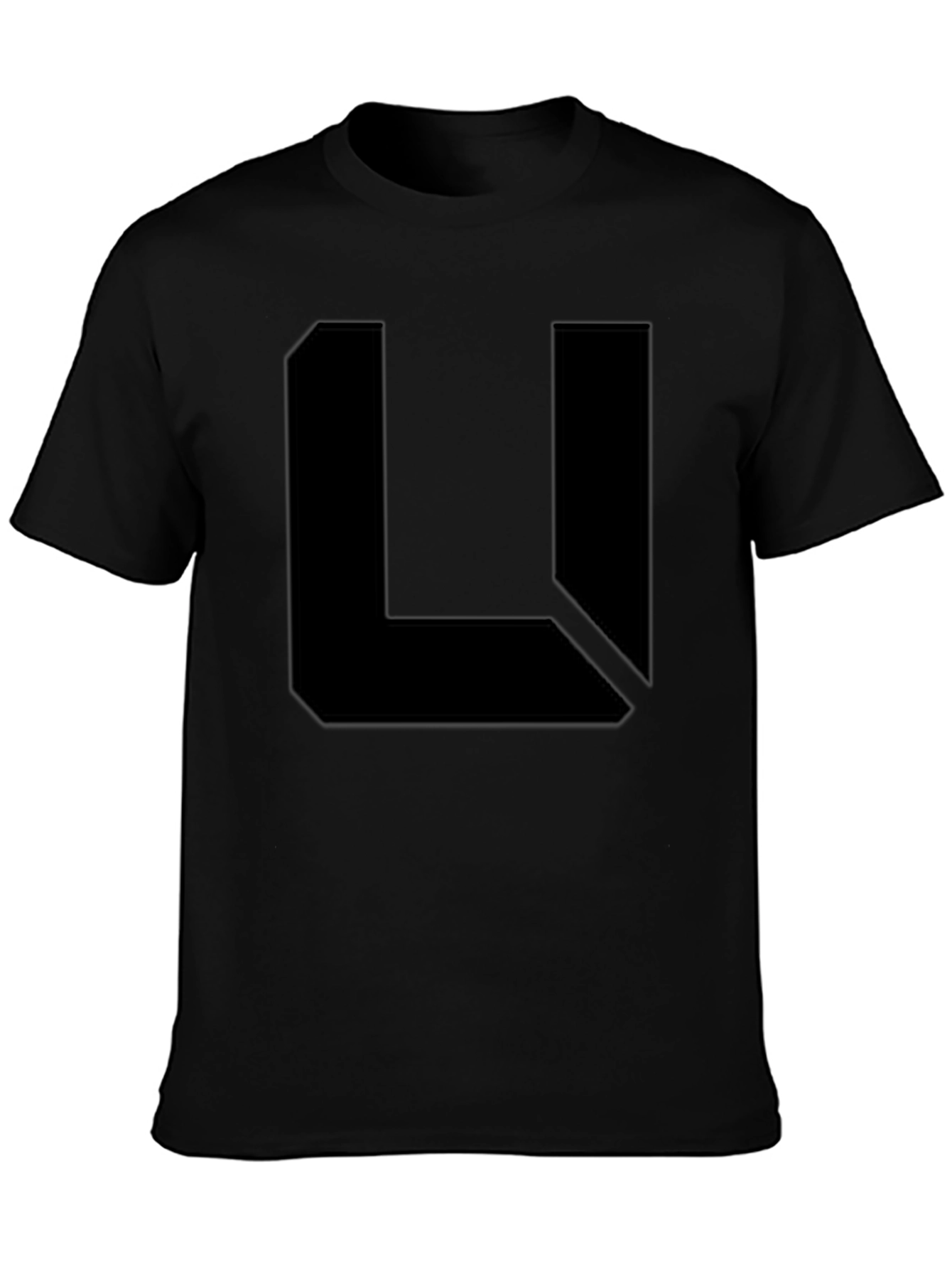 Abstract L Graphic Black T-Shirt