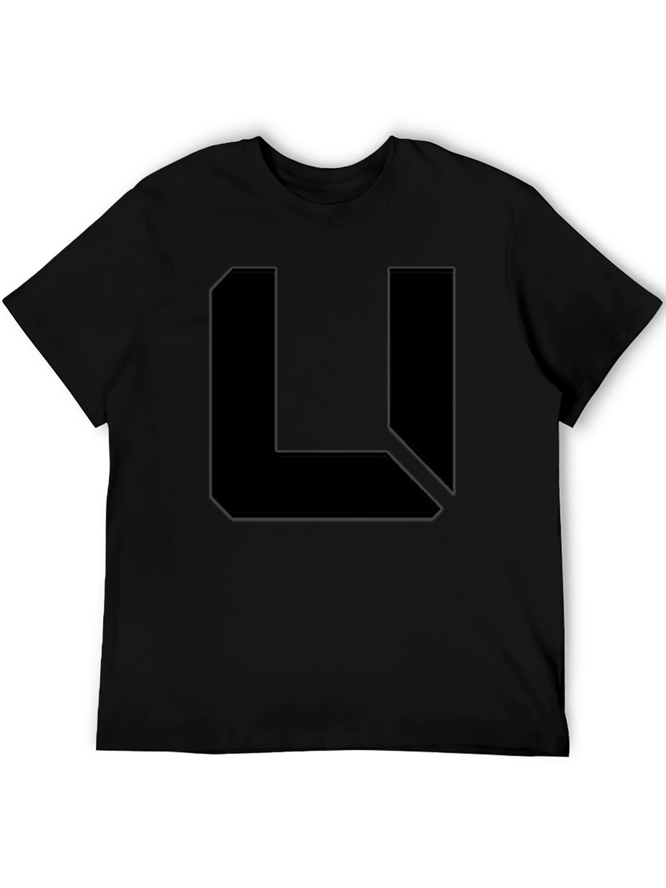 Abstract L Graphic Black T-Shirt