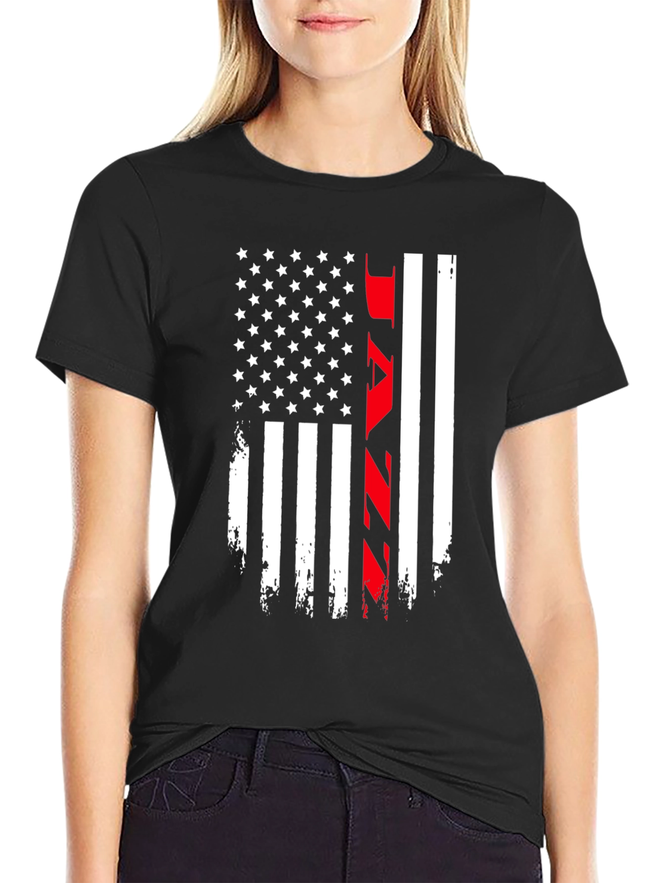Distressed American Flag JAZZ Graphic Tee