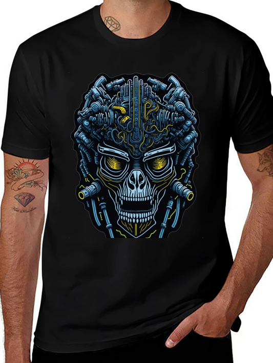 Steampunk Skull Graphic Tee - Bold & Unique Design