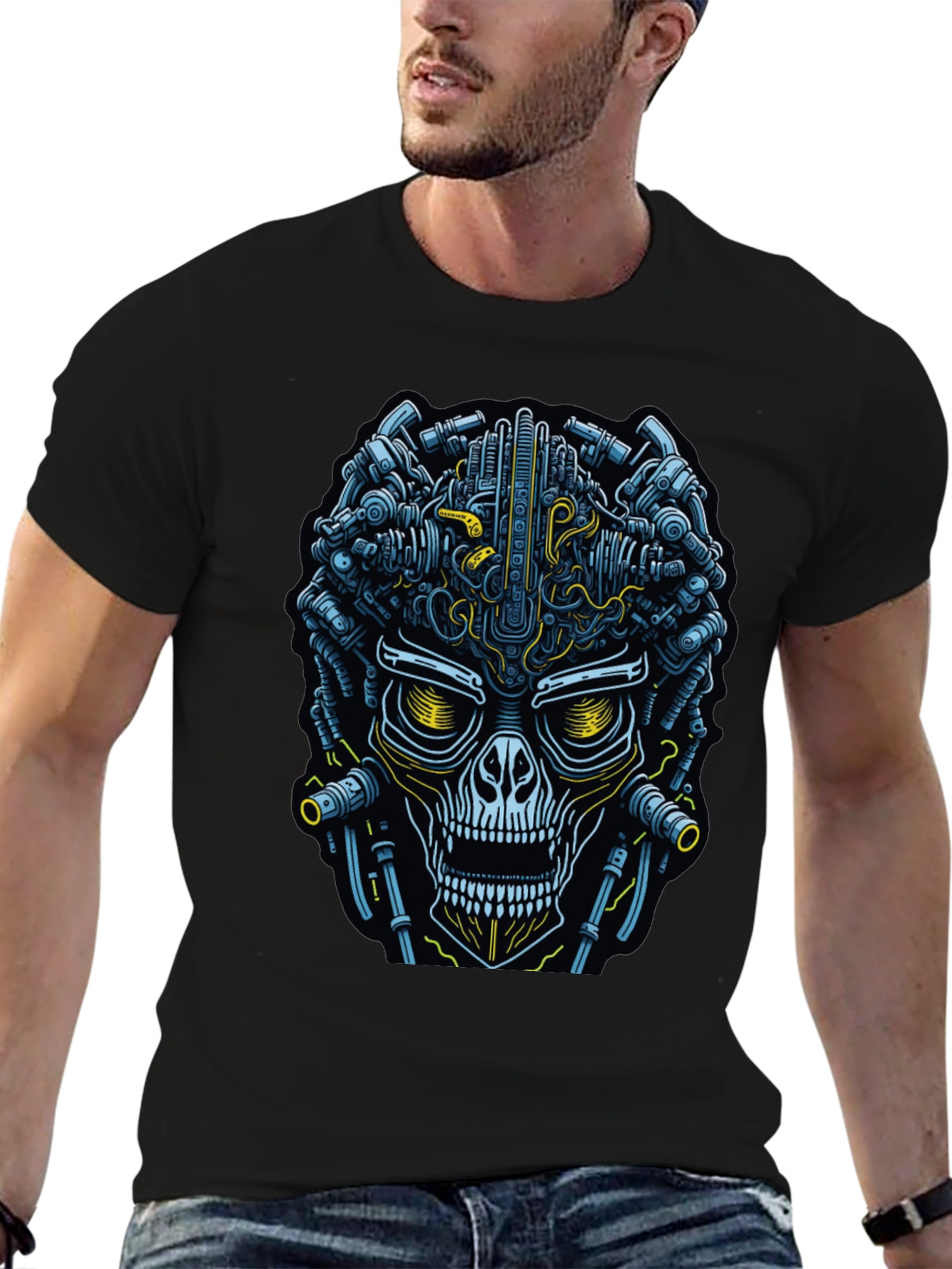 Steampunk Skull Graphic Tee - Bold & Unique Design