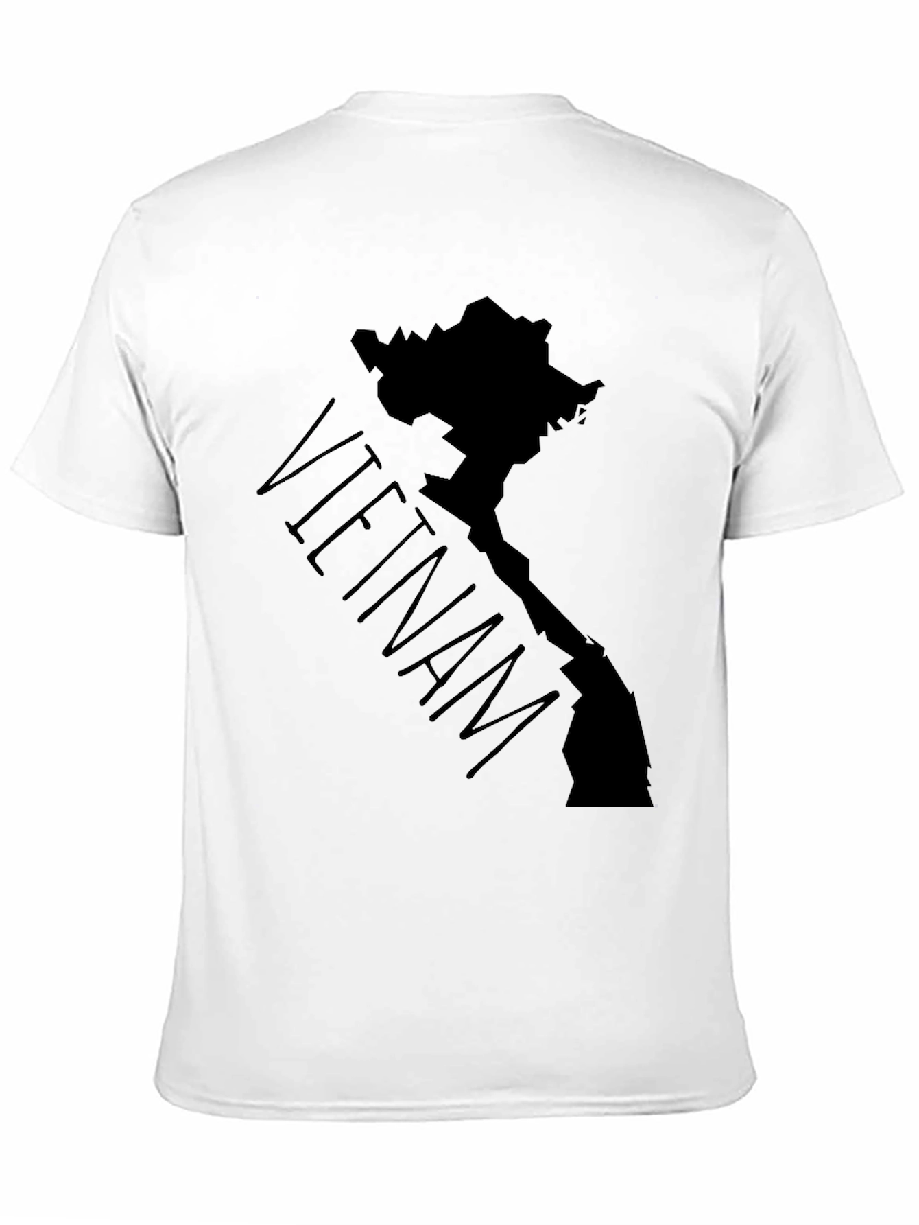 Vietnam Map Graphic Tee - Black Cotton T-Shirt