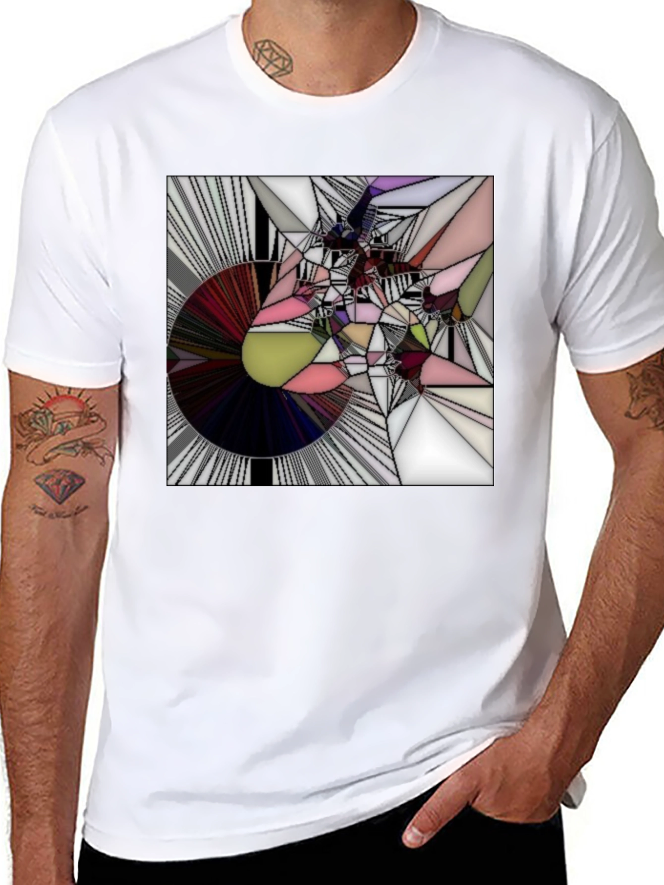 Abstract Graphic Tee - Modern Geometric Design