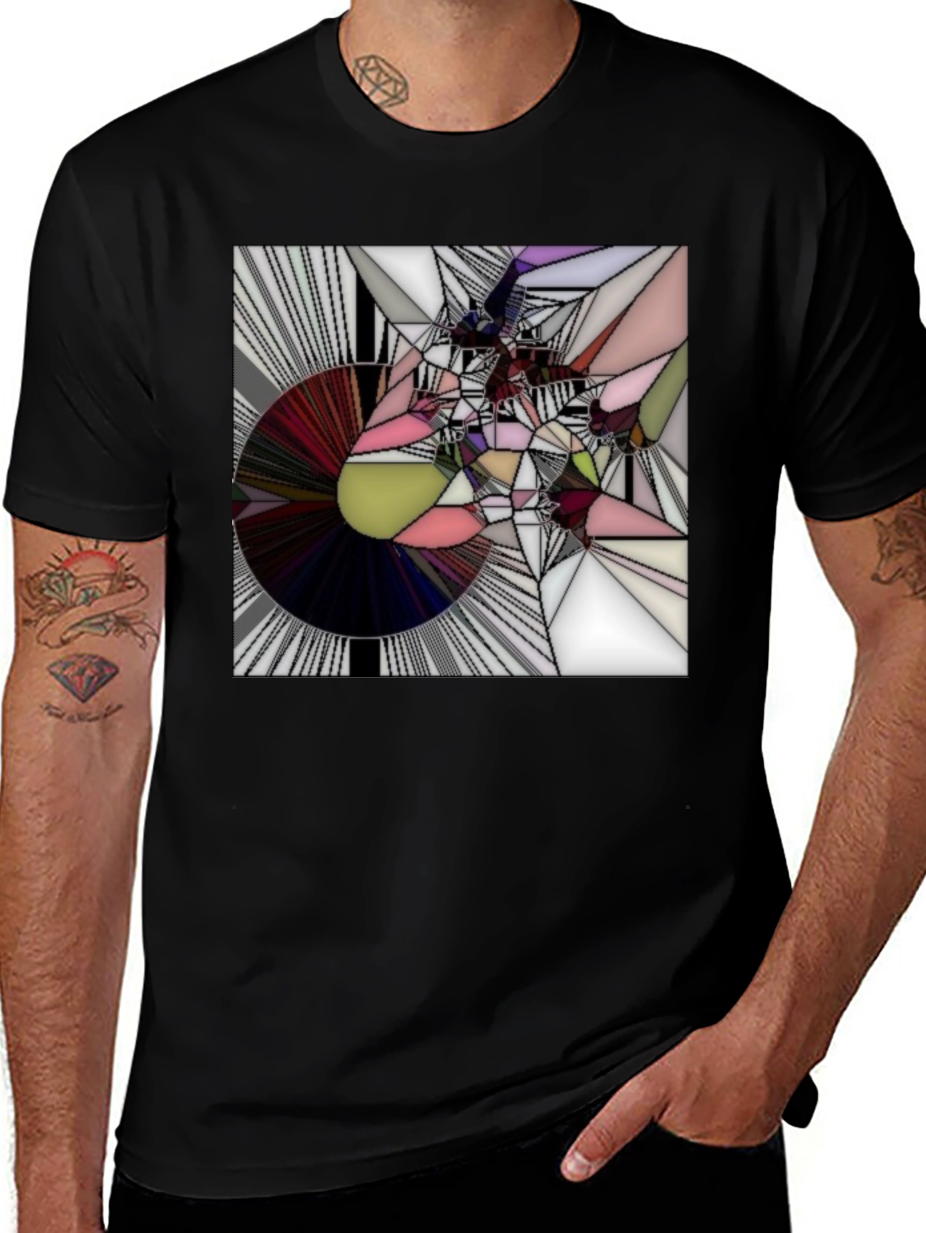 Abstract Graphic Tee - Modern Geometric Design