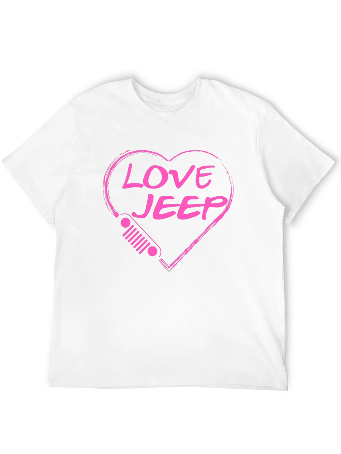 Love Jeep Heart Graphic Black T-Shirt