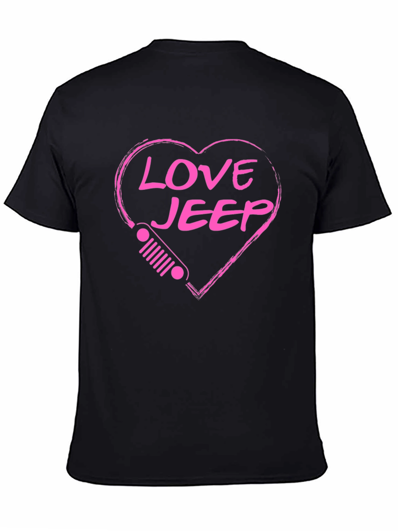 Love Jeep Heart Graphic Black T-Shirt