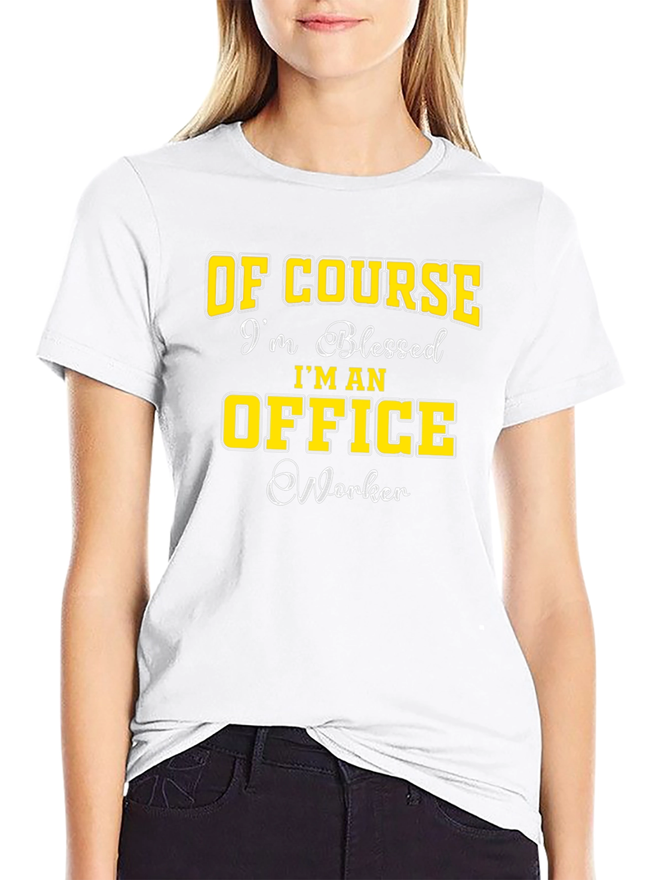 Blessed Office Worker Black Graphic Tee
