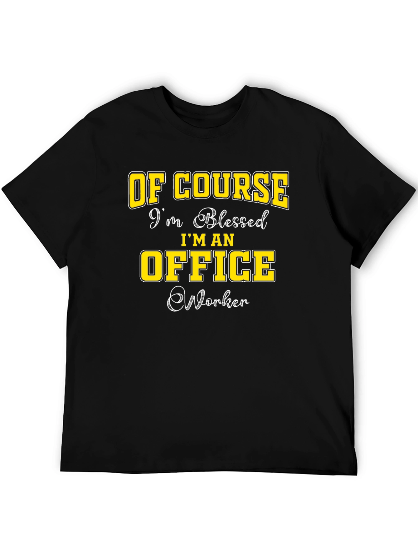 Blessed Office Worker Black Graphic Tee