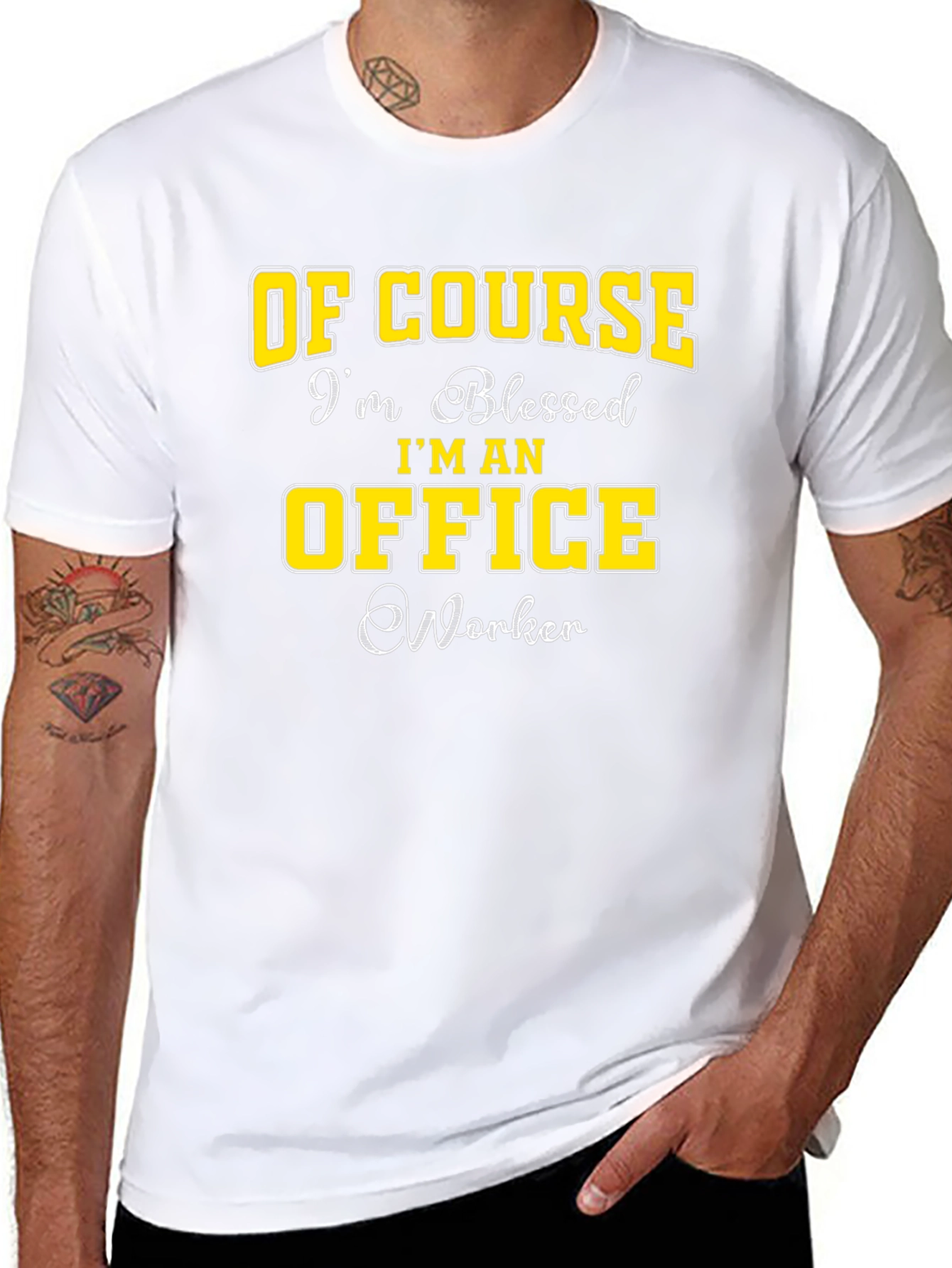 Blessed Office Worker Black Graphic Tee