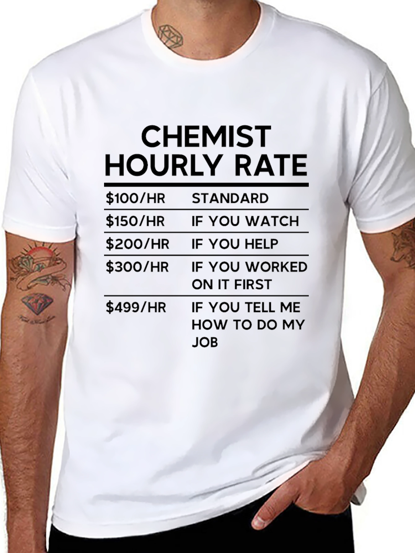 Chemist Hourly Rate Graphic Tee
