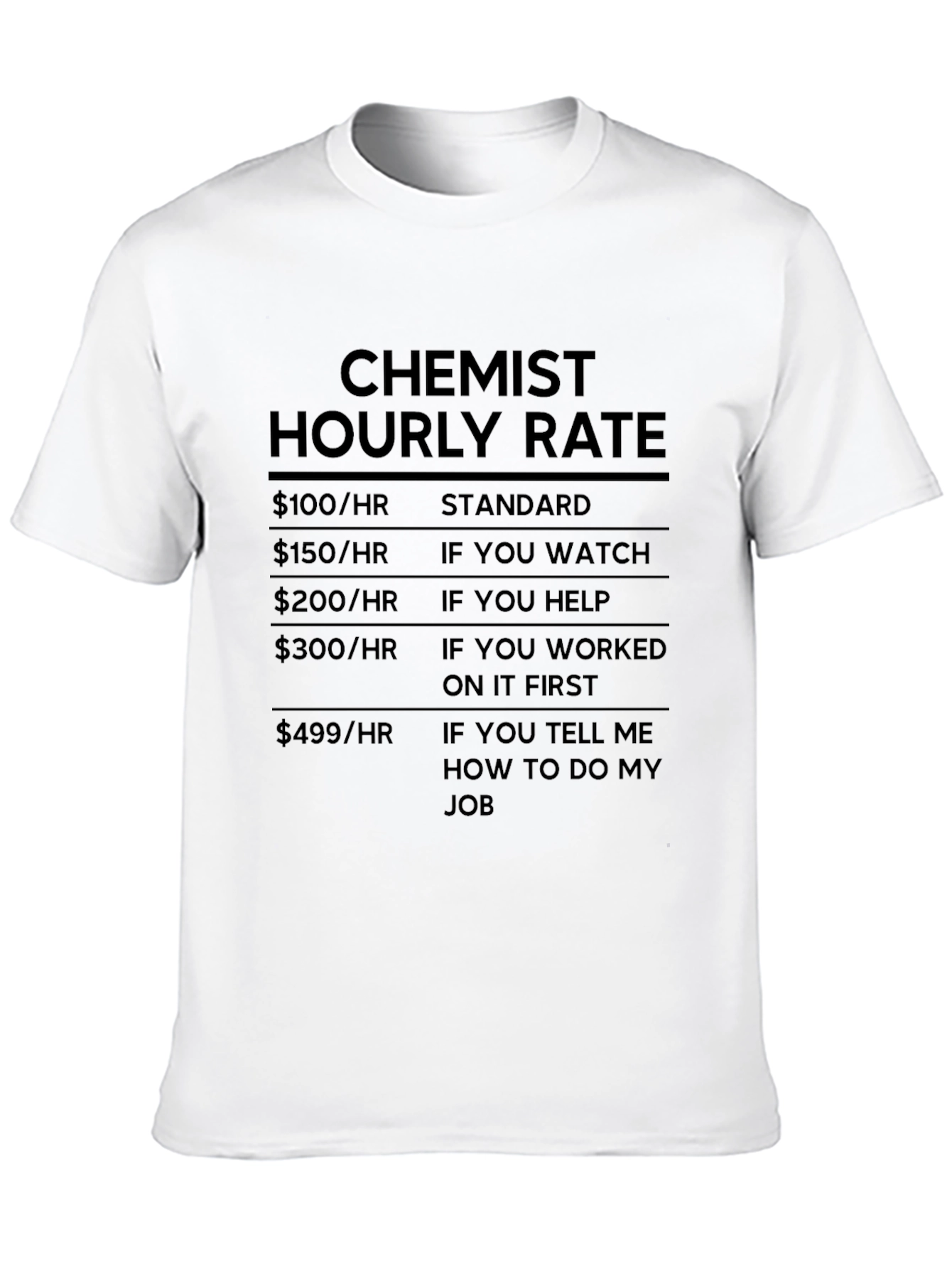 Chemist Hourly Rate Graphic Tee