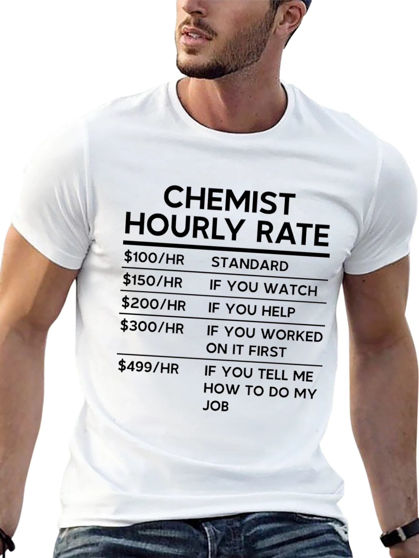 Chemist Hourly Rate Graphic Tee
