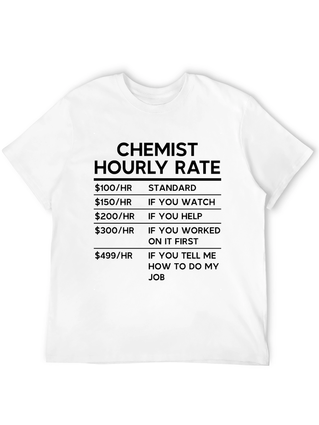 Chemist Hourly Rate Graphic Tee