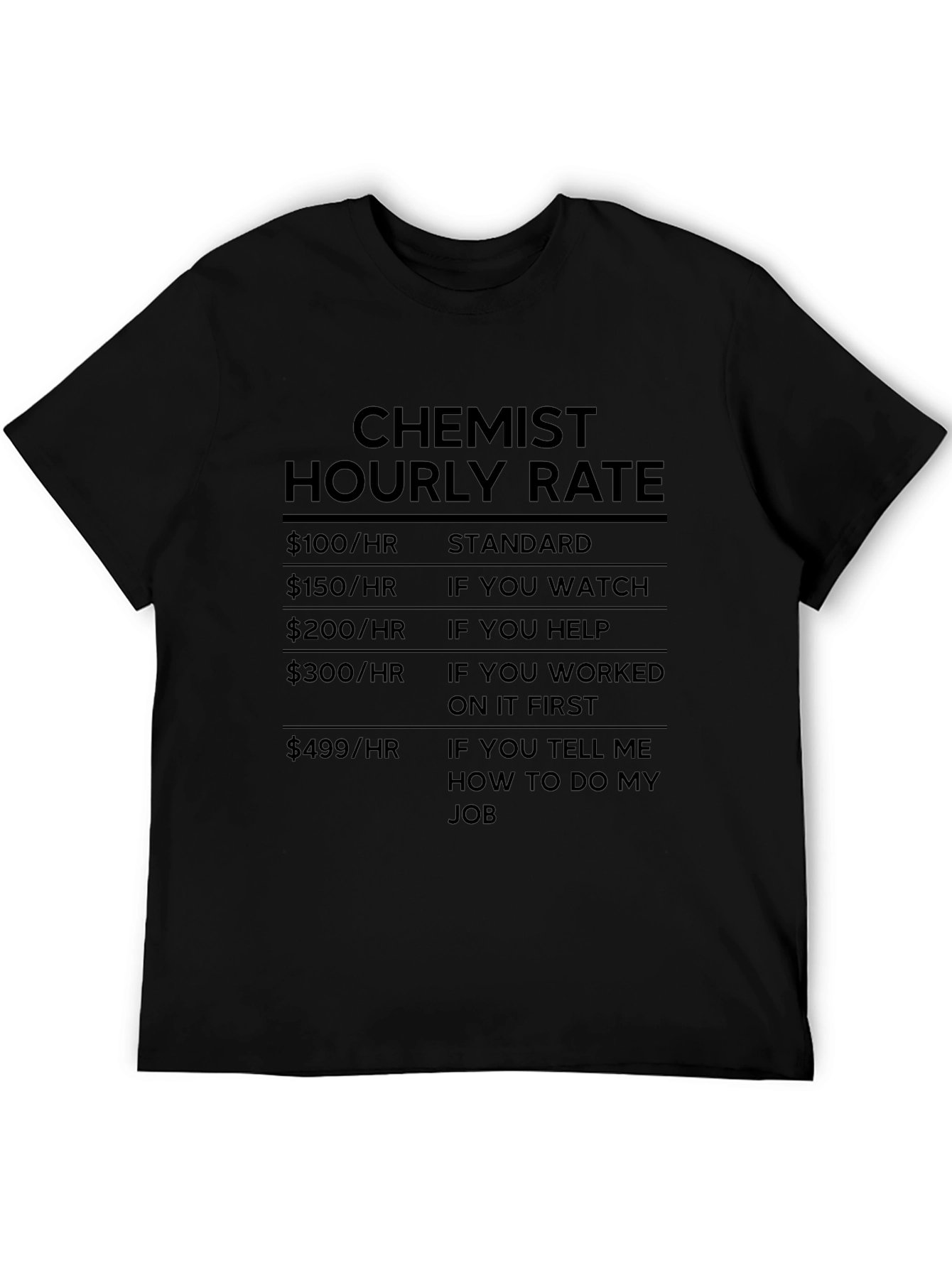 Chemist Hourly Rate Graphic Tee