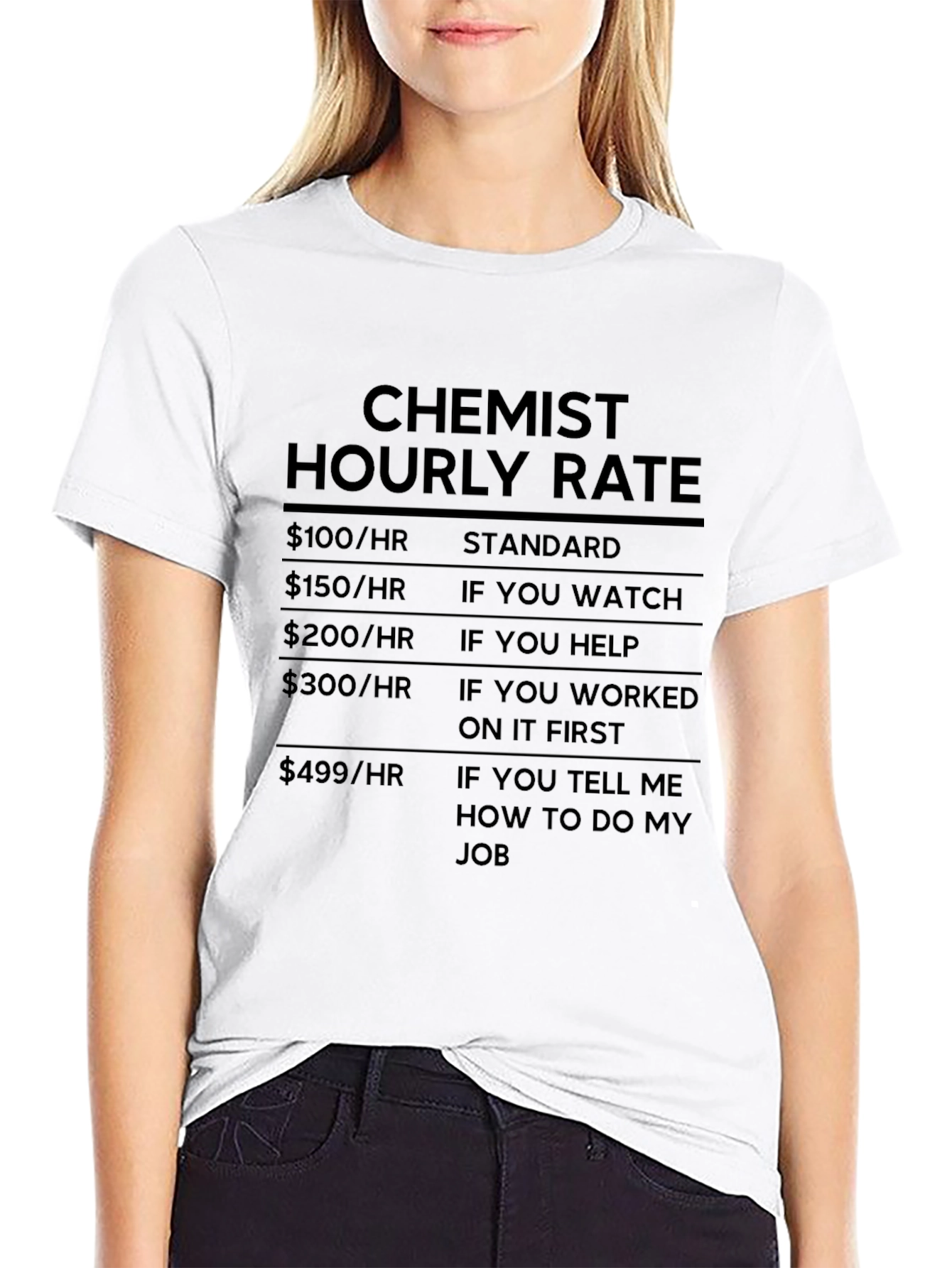 Chemist Hourly Rate Graphic Tee