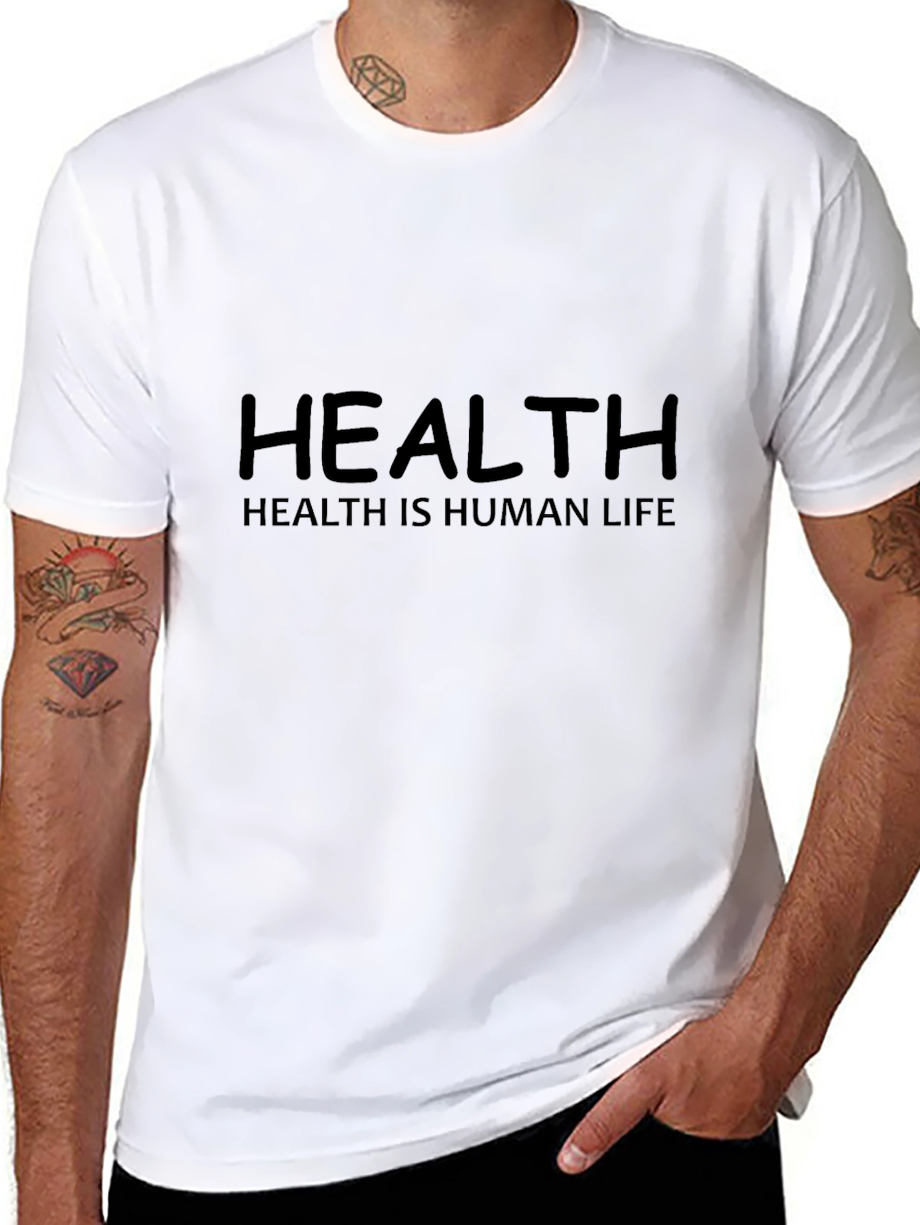 Health is Human Life Black T-Shirt