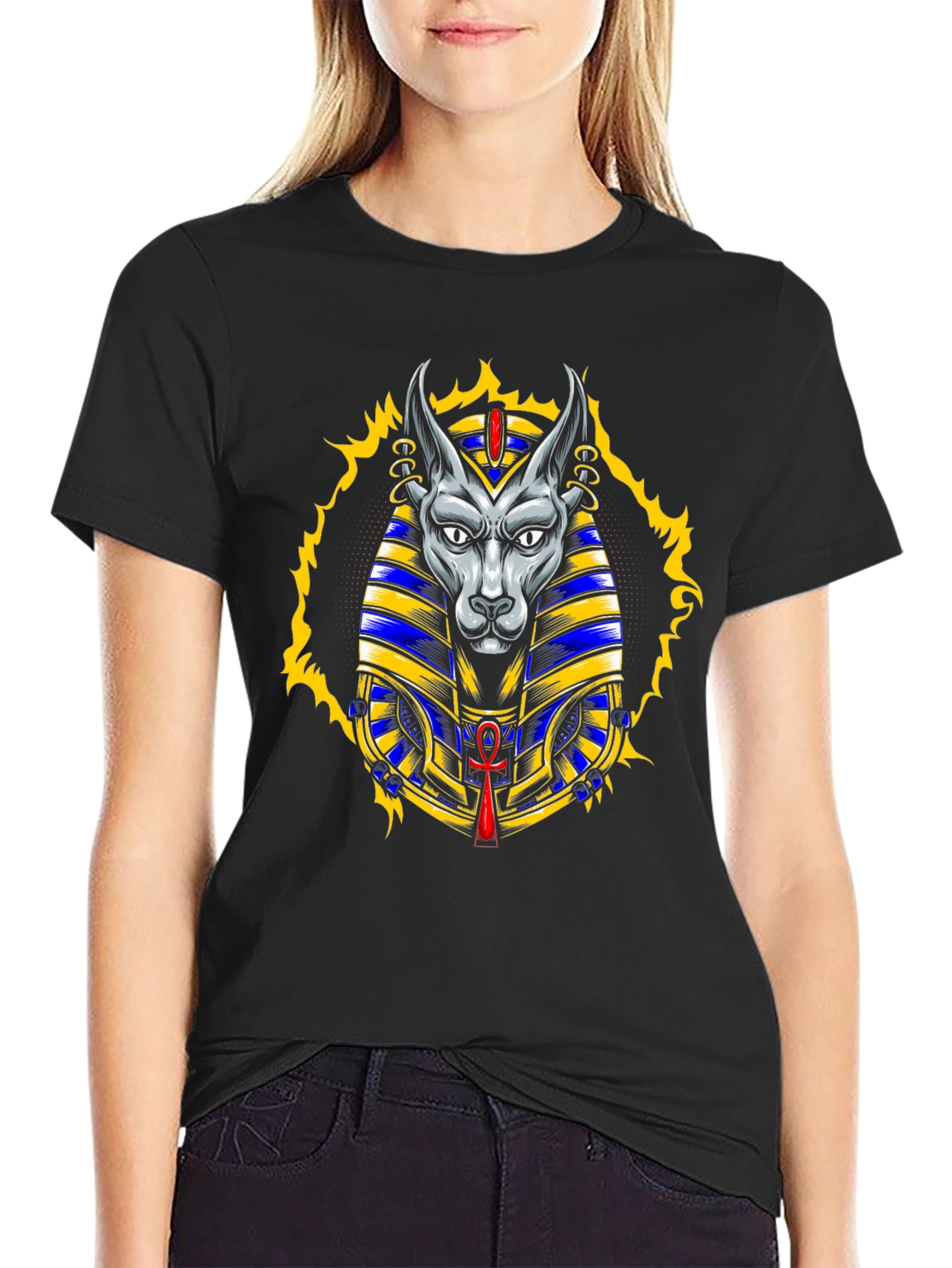 Anubis Graphic T-Shirt - Egyptian Dog God Tee